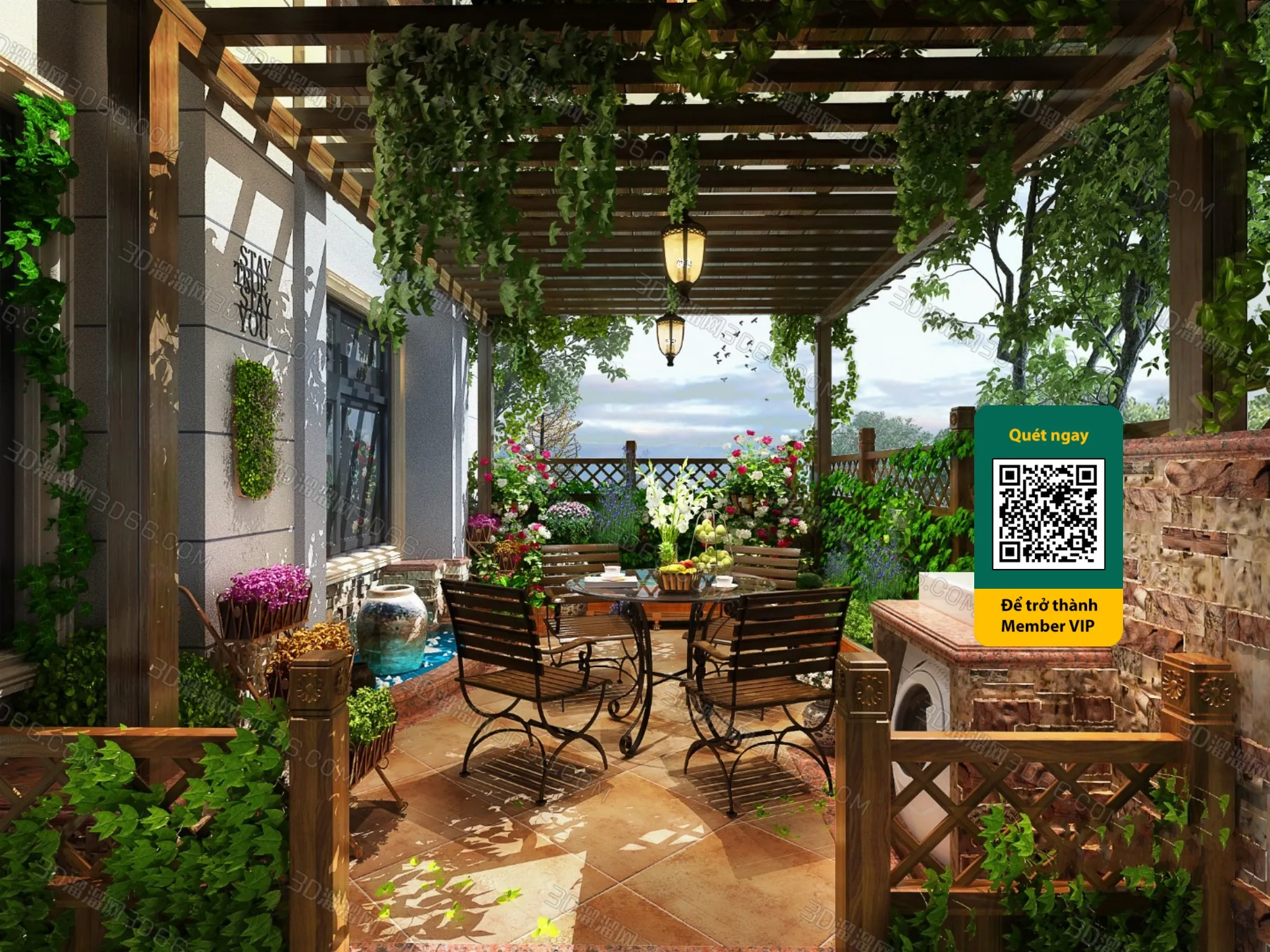 COURTYARD – VRAY / CORONA – 3D MODEL – 6444