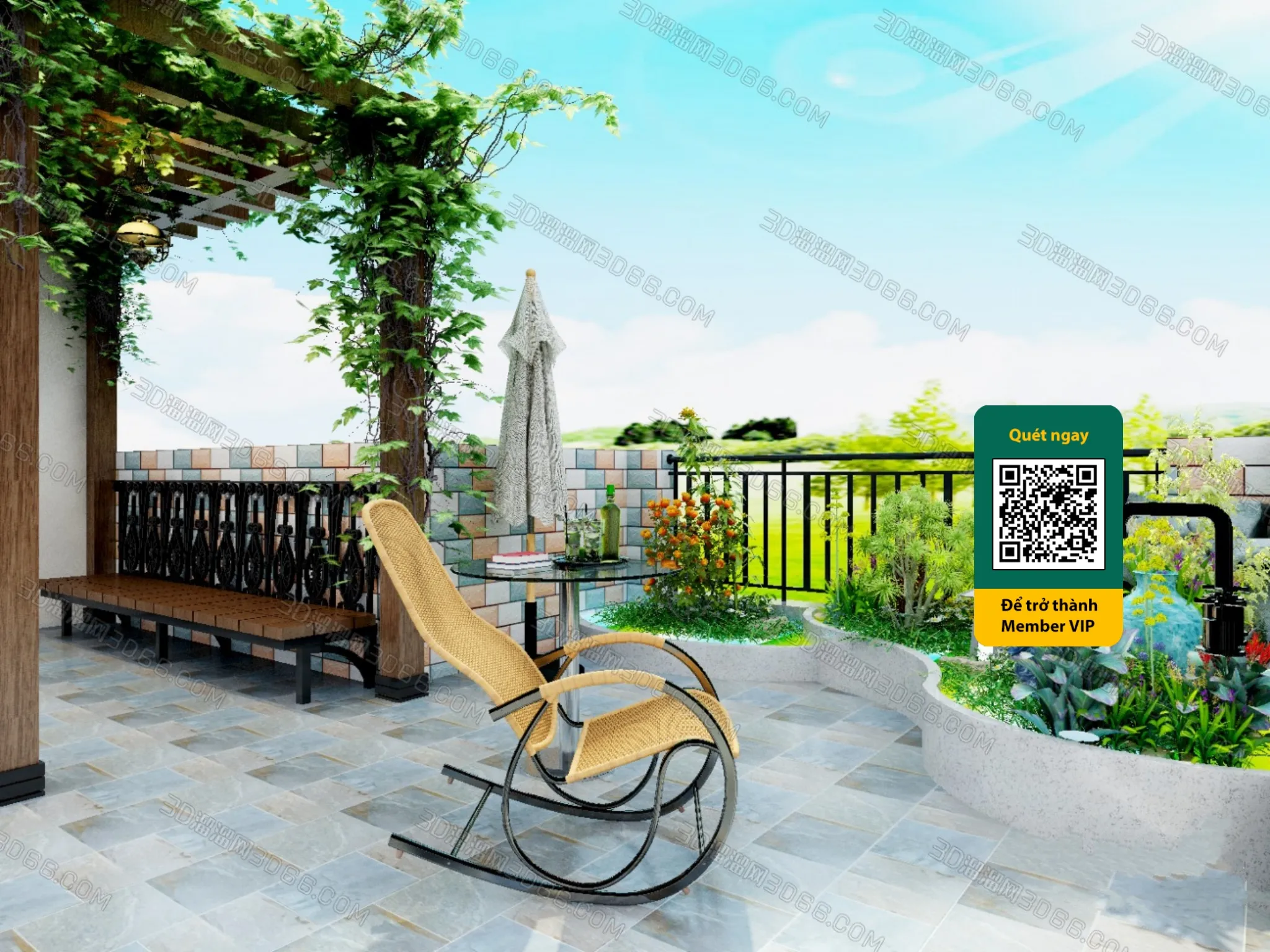 COURTYARD – VRAY / CORONA – 3D MODEL – 6446