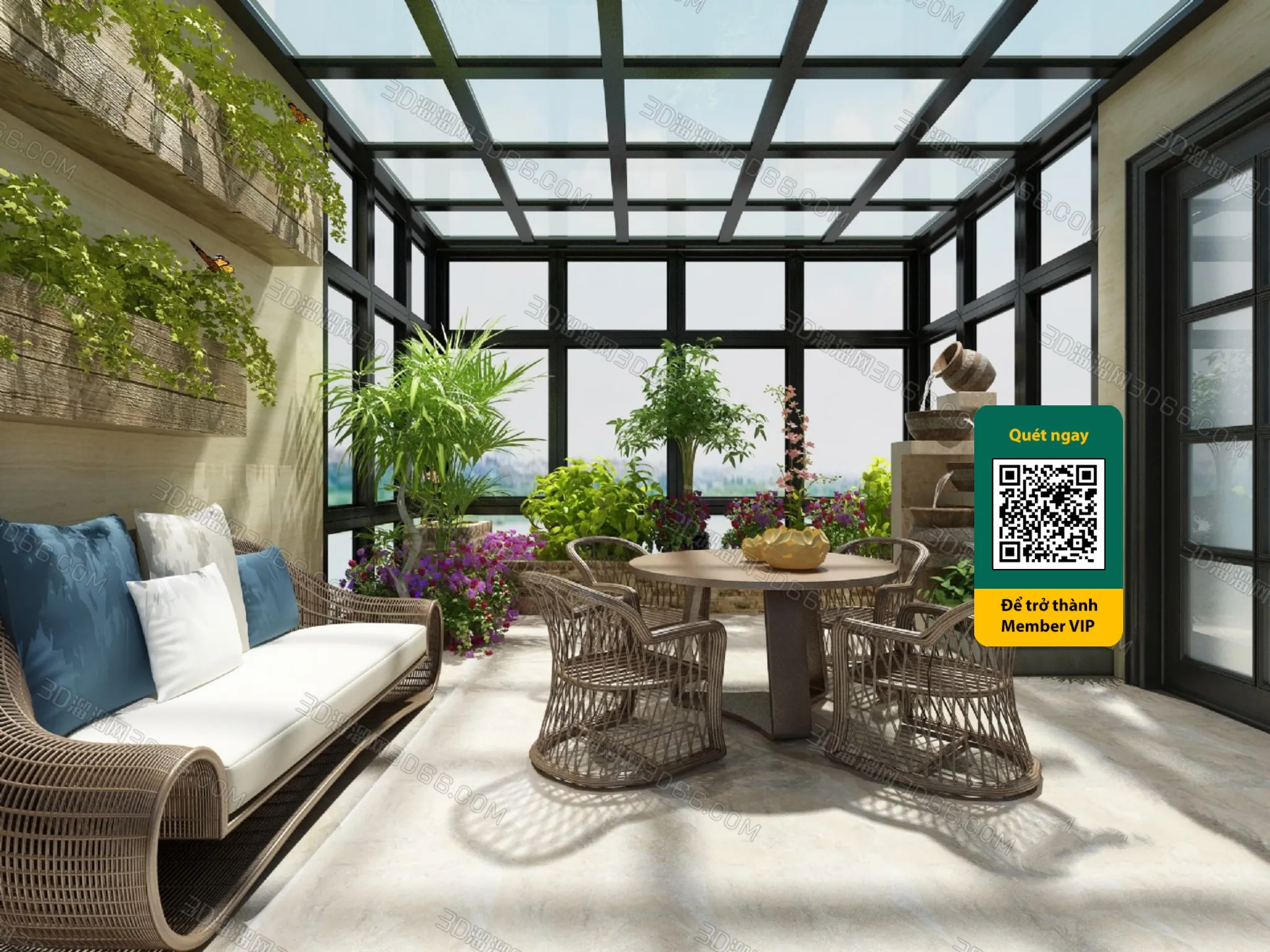 COURTYARD – VRAY / CORONA – 3D MODEL – 6447