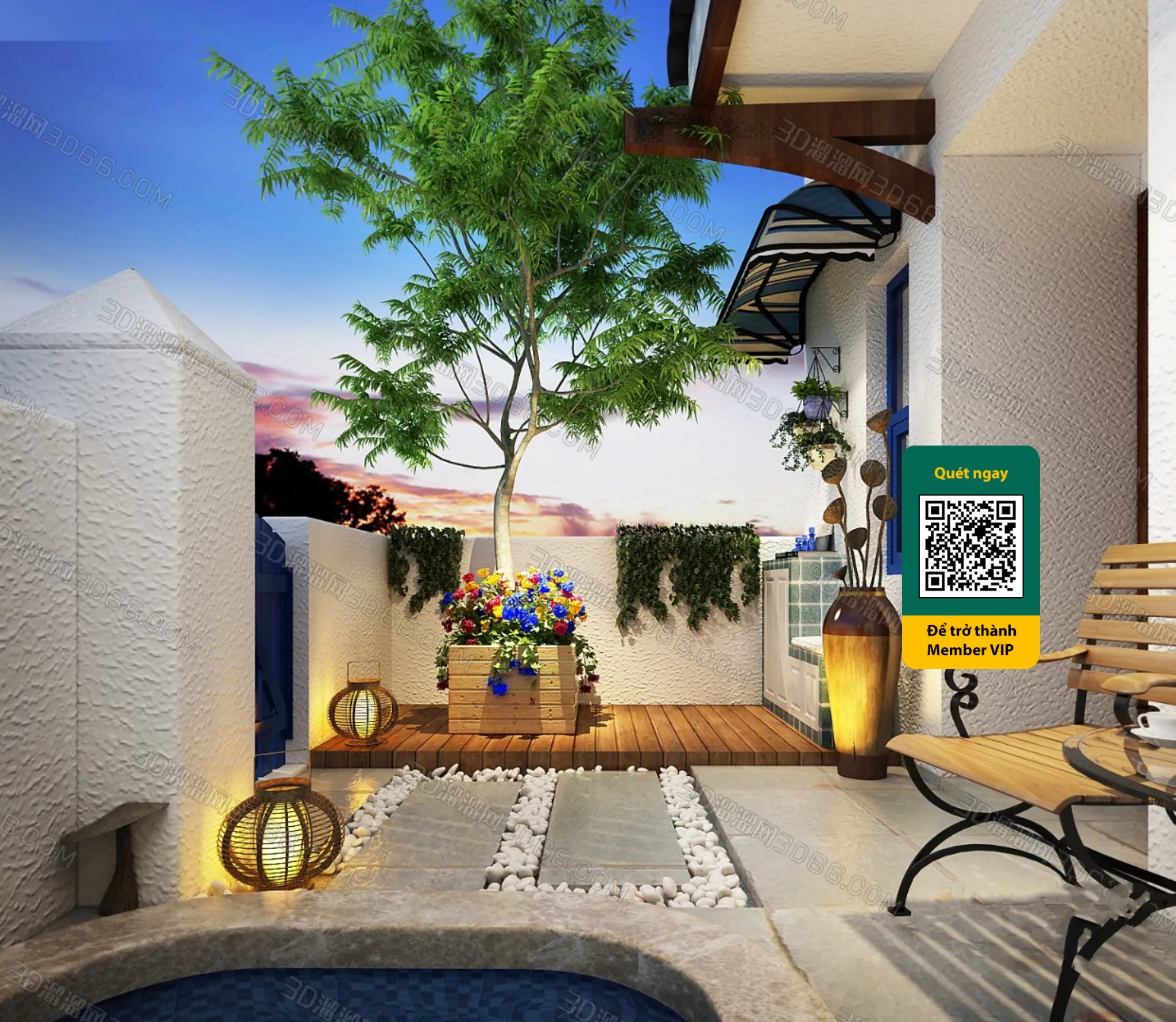 COURTYARD – VRAY / CORONA – 3D MODEL – 6449