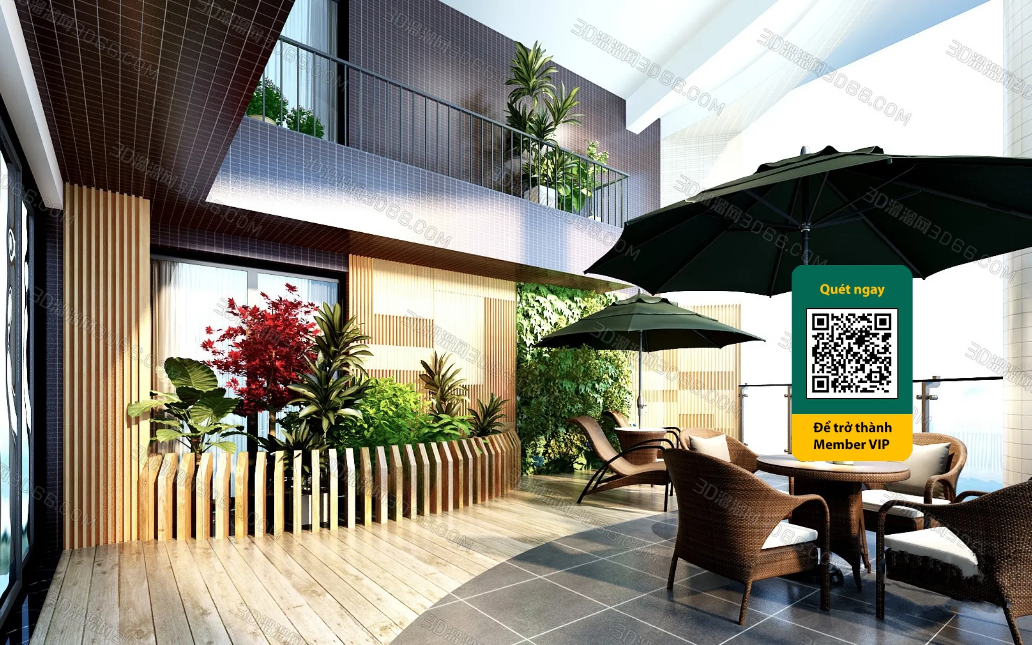 COURTYARD – VRAY / CORONA – 3D MODEL – 6451