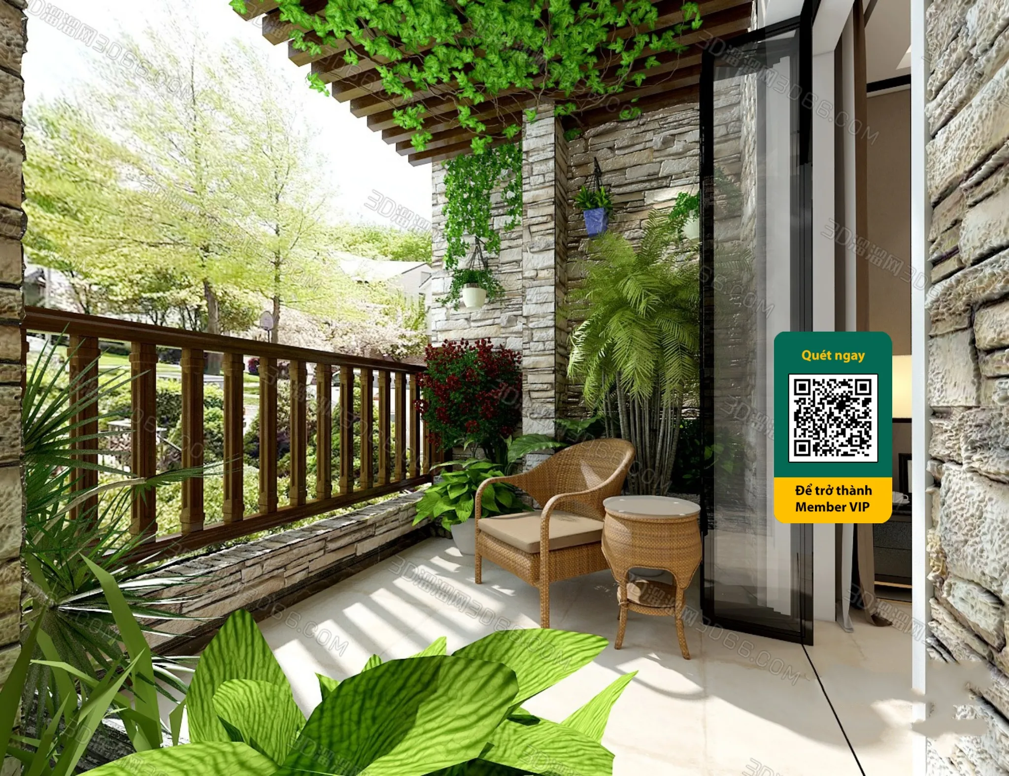 COURTYARD – VRAY / CORONA – 3D MODEL – 6453