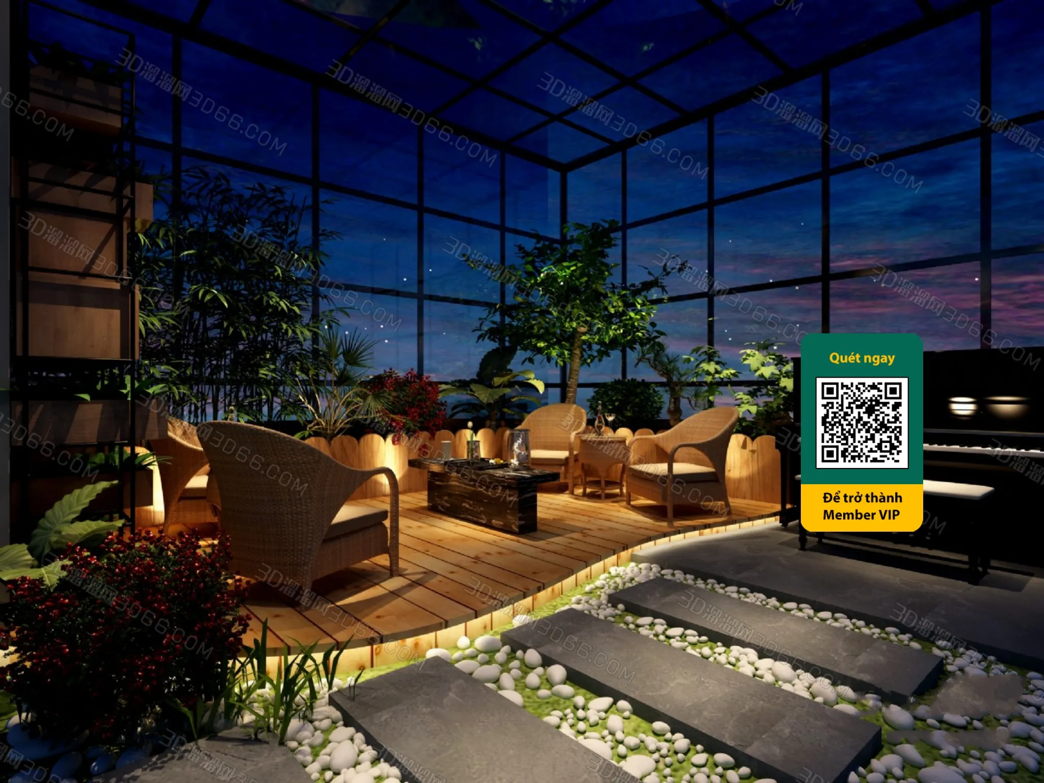 COURTYARD – VRAY / CORONA – 3D MODEL – 6454