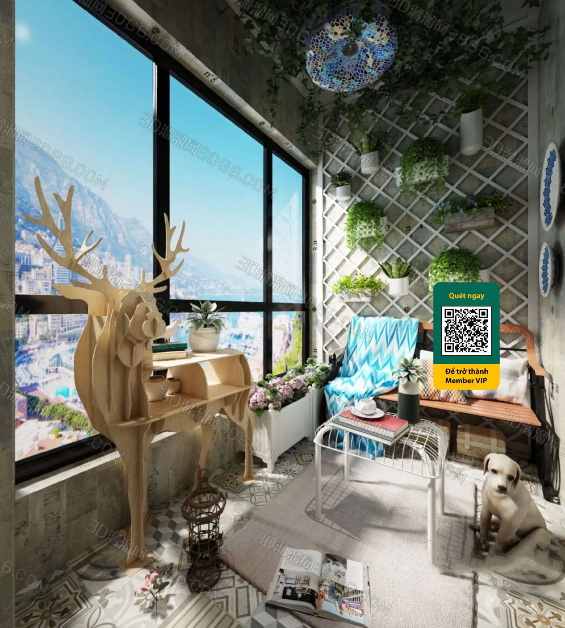 COURTYARD – VRAY / CORONA – 3D MODEL – 6456