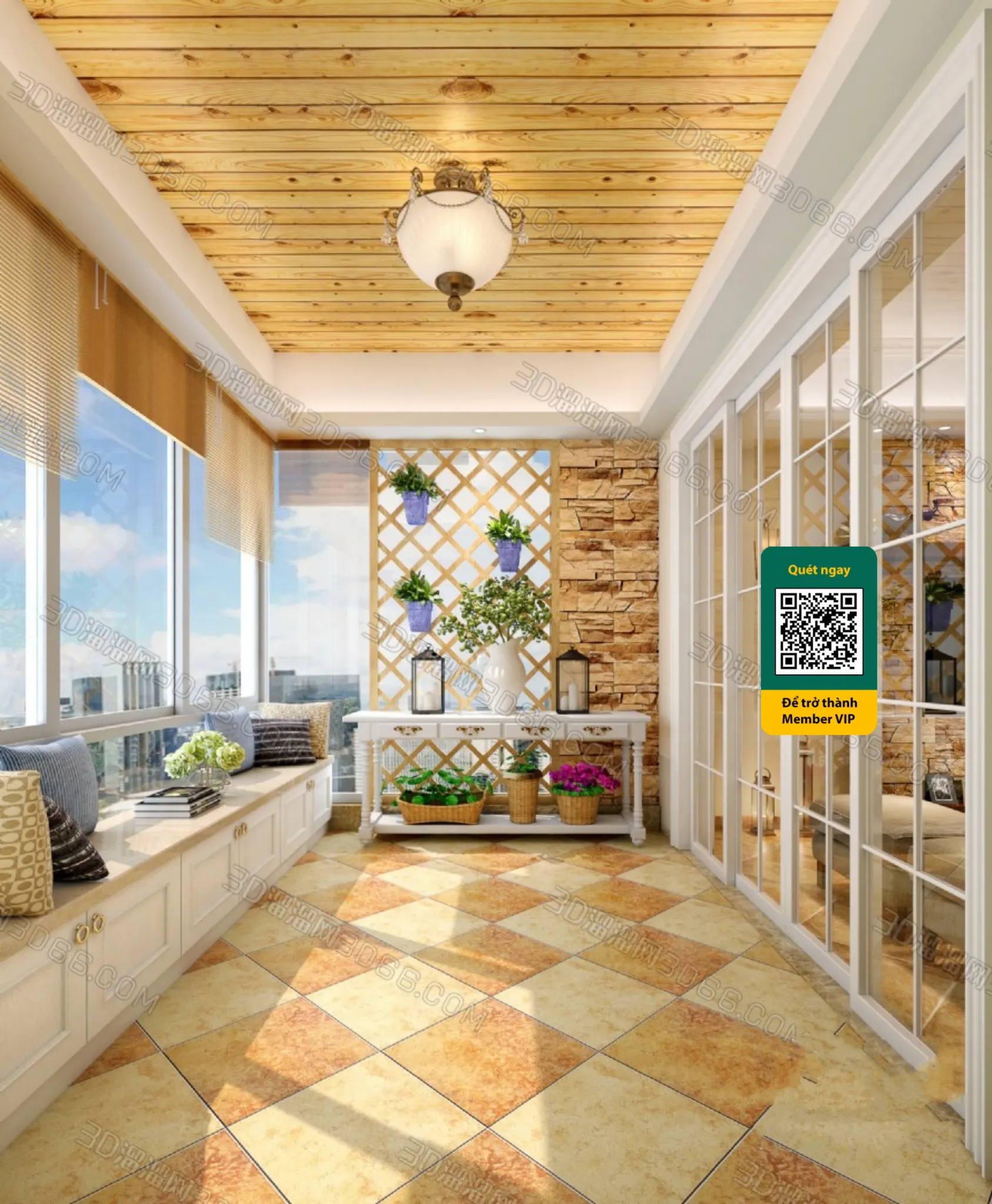 COURTYARD – VRAY / CORONA – 3D MODEL – 6461