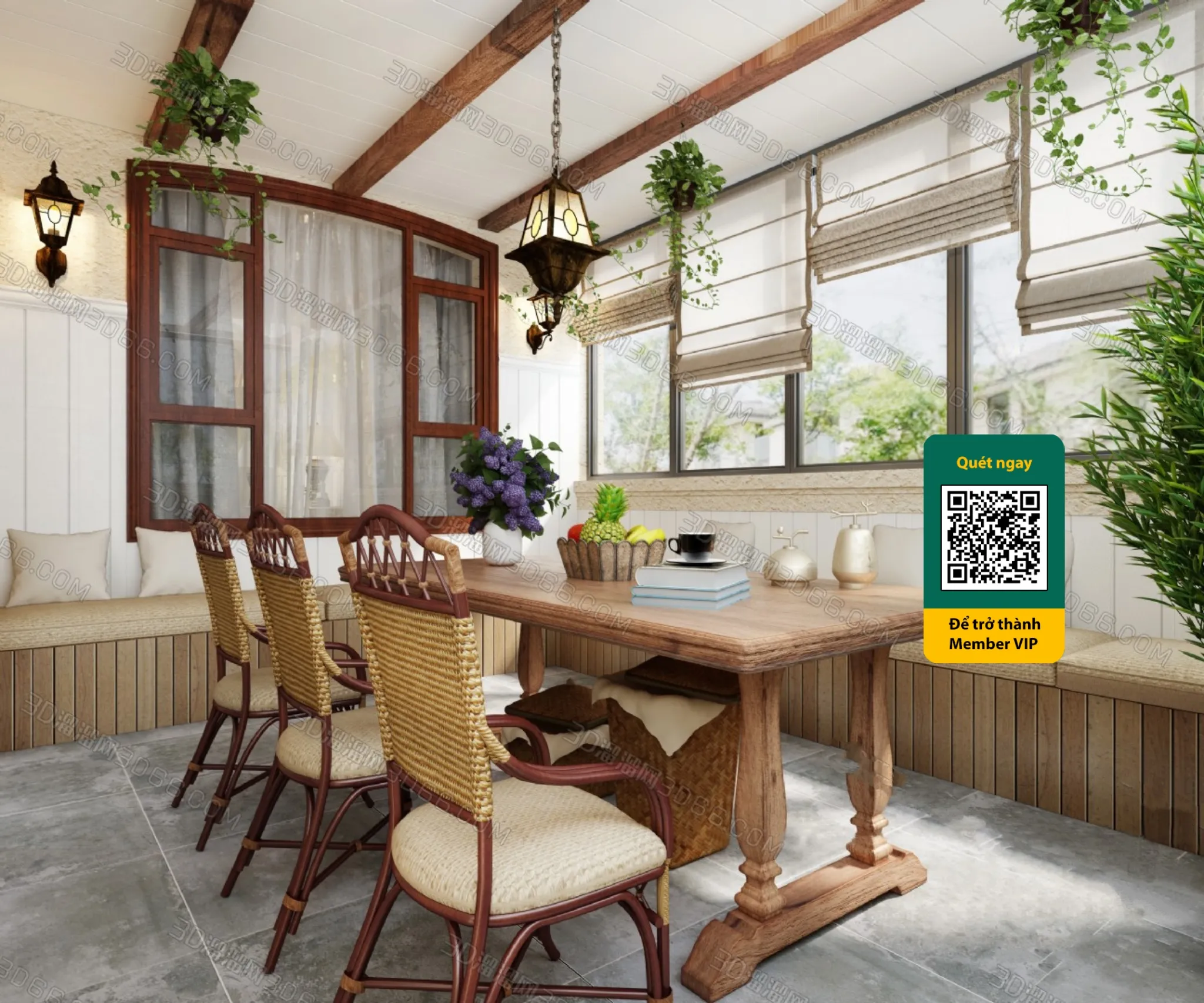 COURTYARD – VRAY / CORONA – 3D MODEL – 6464