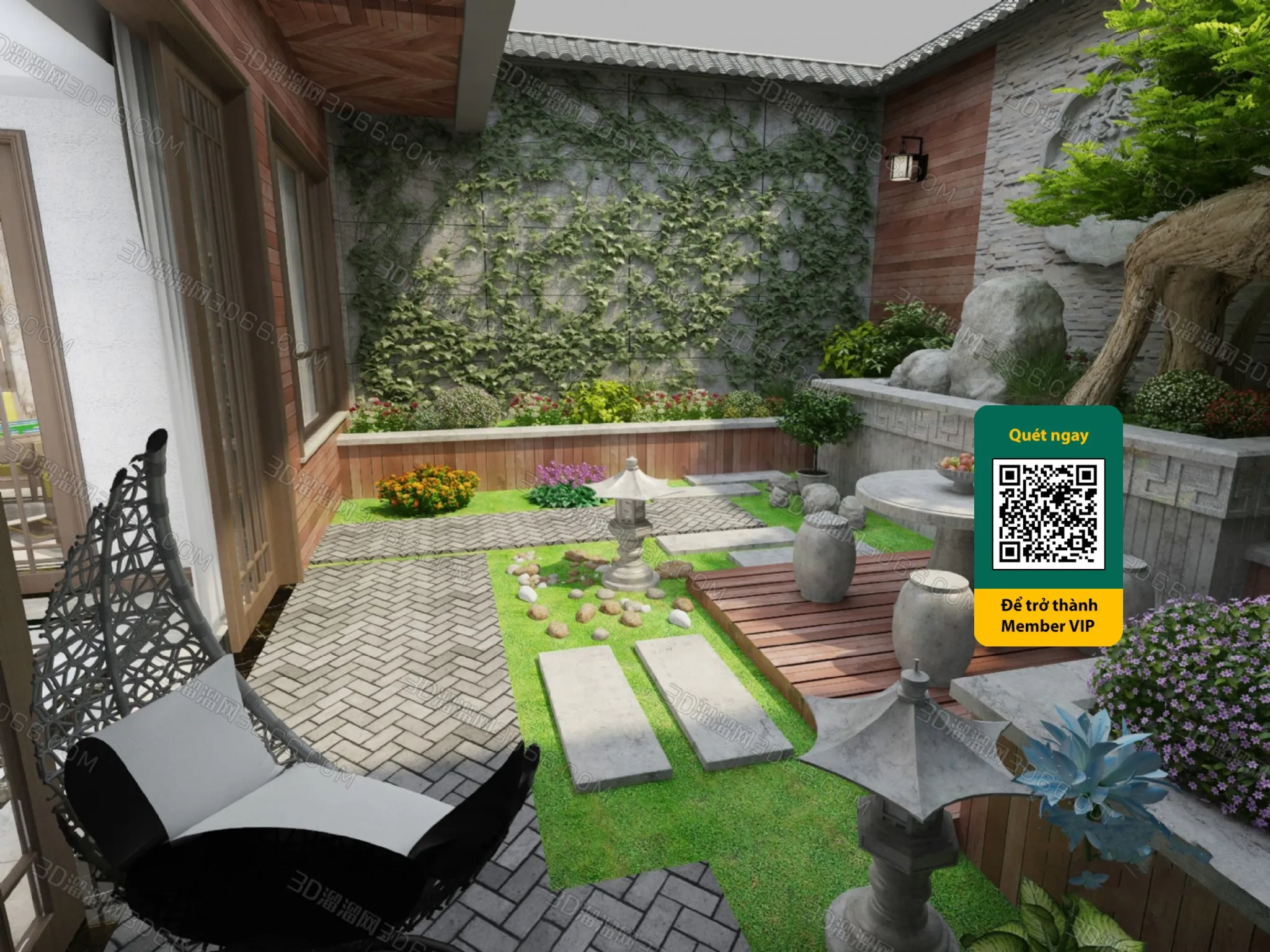 COURTYARD – VRAY / CORONA – 3D MODEL – 6466