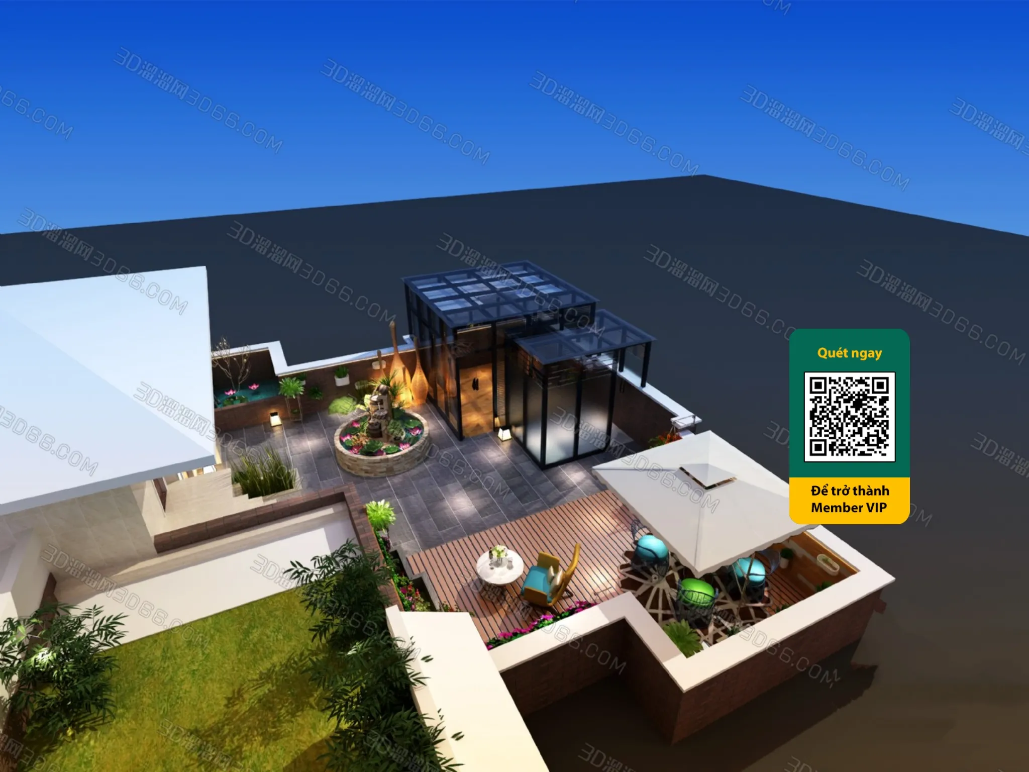 COURTYARD – VRAY / CORONA – 3D MODEL – 6467