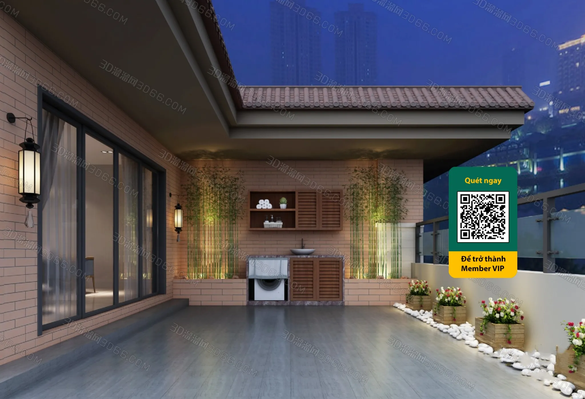 COURTYARD – VRAY / CORONA – 3D MODEL – 6468