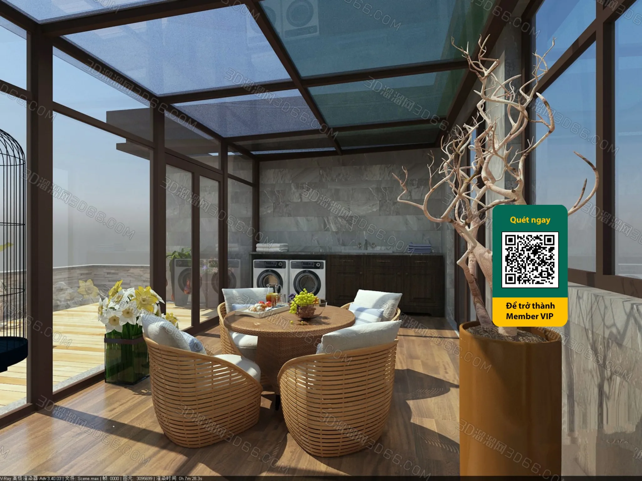 COURTYARD – VRAY / CORONA – 3D MODEL – 6470