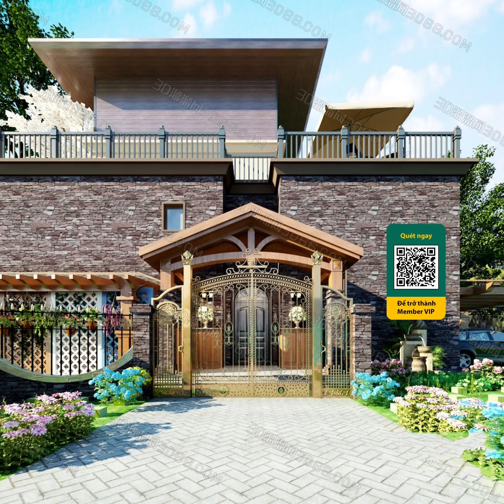 COURTYARD – VRAY / CORONA – 3D MODEL – 6471