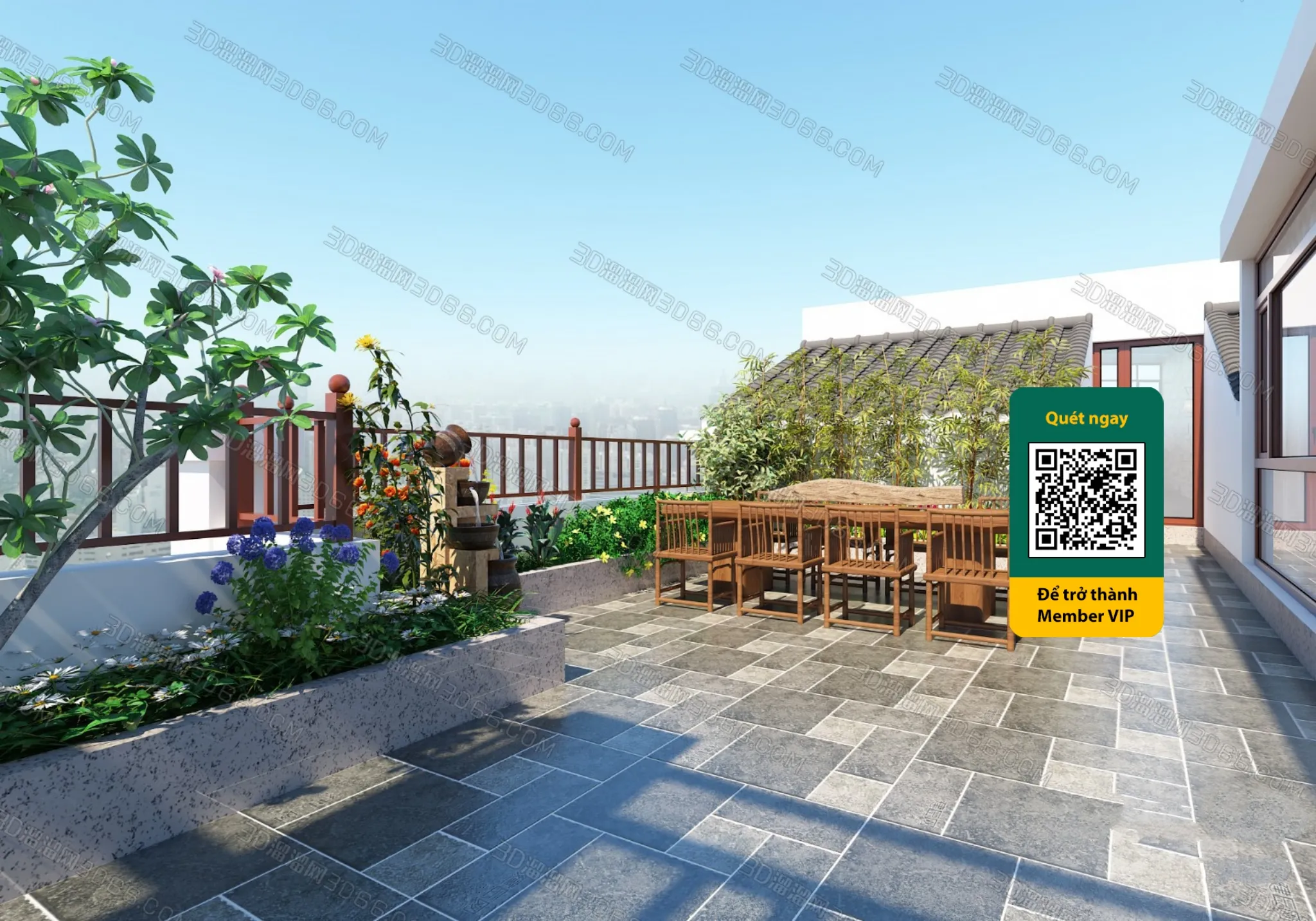 COURTYARD – VRAY / CORONA – 3D MODEL – 6472