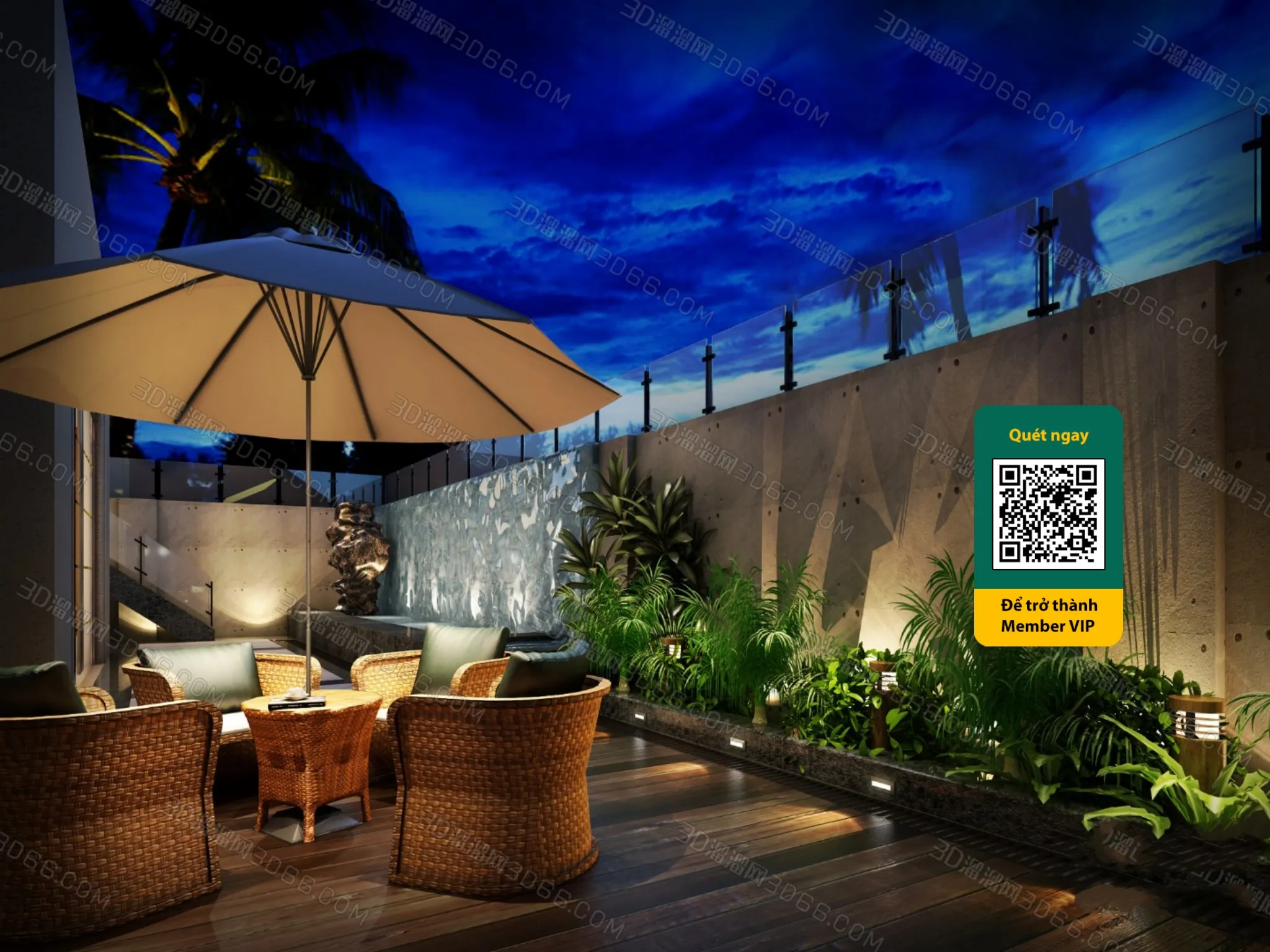 COURTYARD – VRAY / CORONA – 3D MODEL – 6476