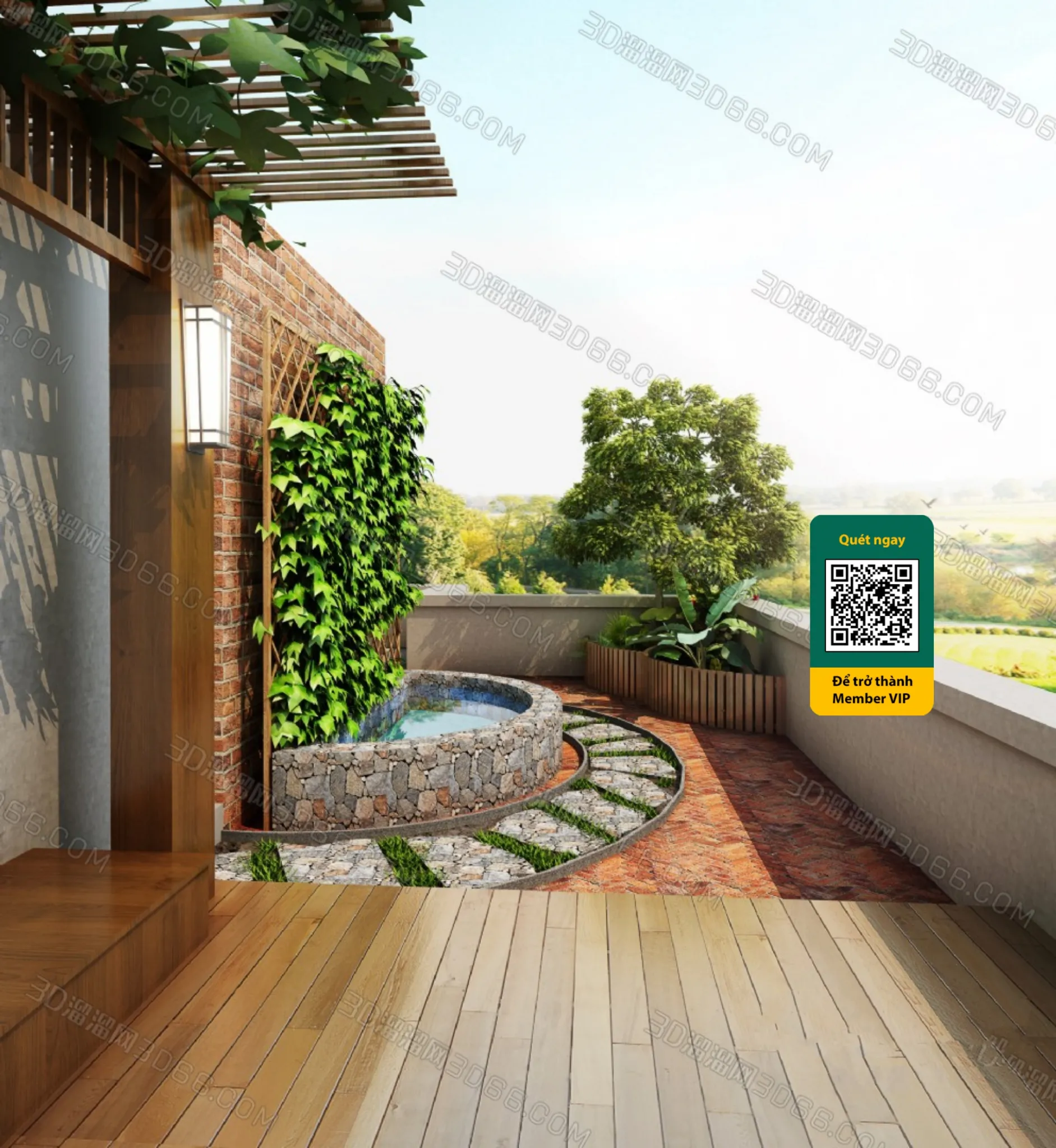 COURTYARD – VRAY / CORONA – 3D MODEL – 6477