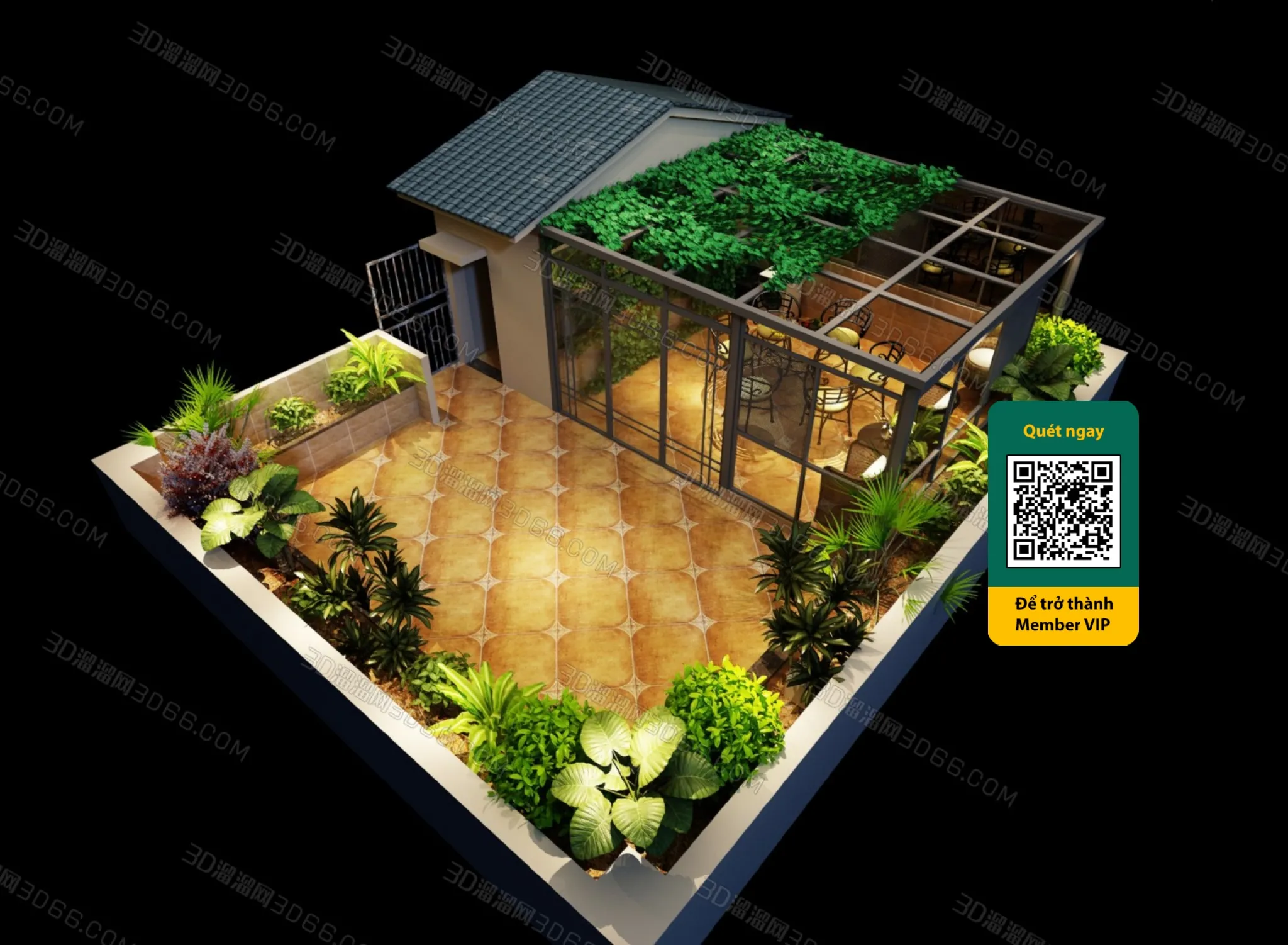 COURTYARD – VRAY / CORONA – 3D MODEL – 6482