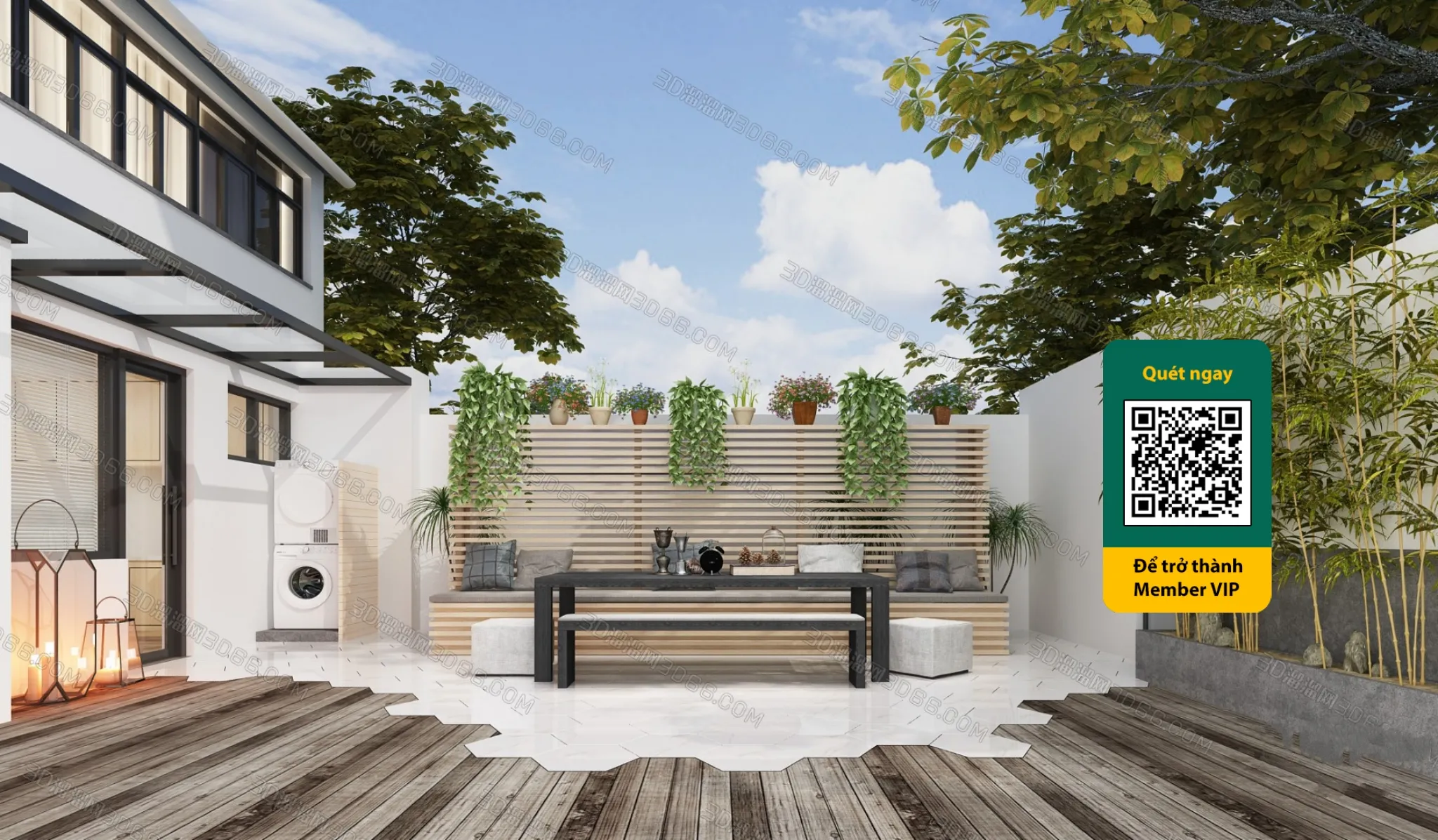 COURTYARD – VRAY / CORONA – 3D MODEL – 6484