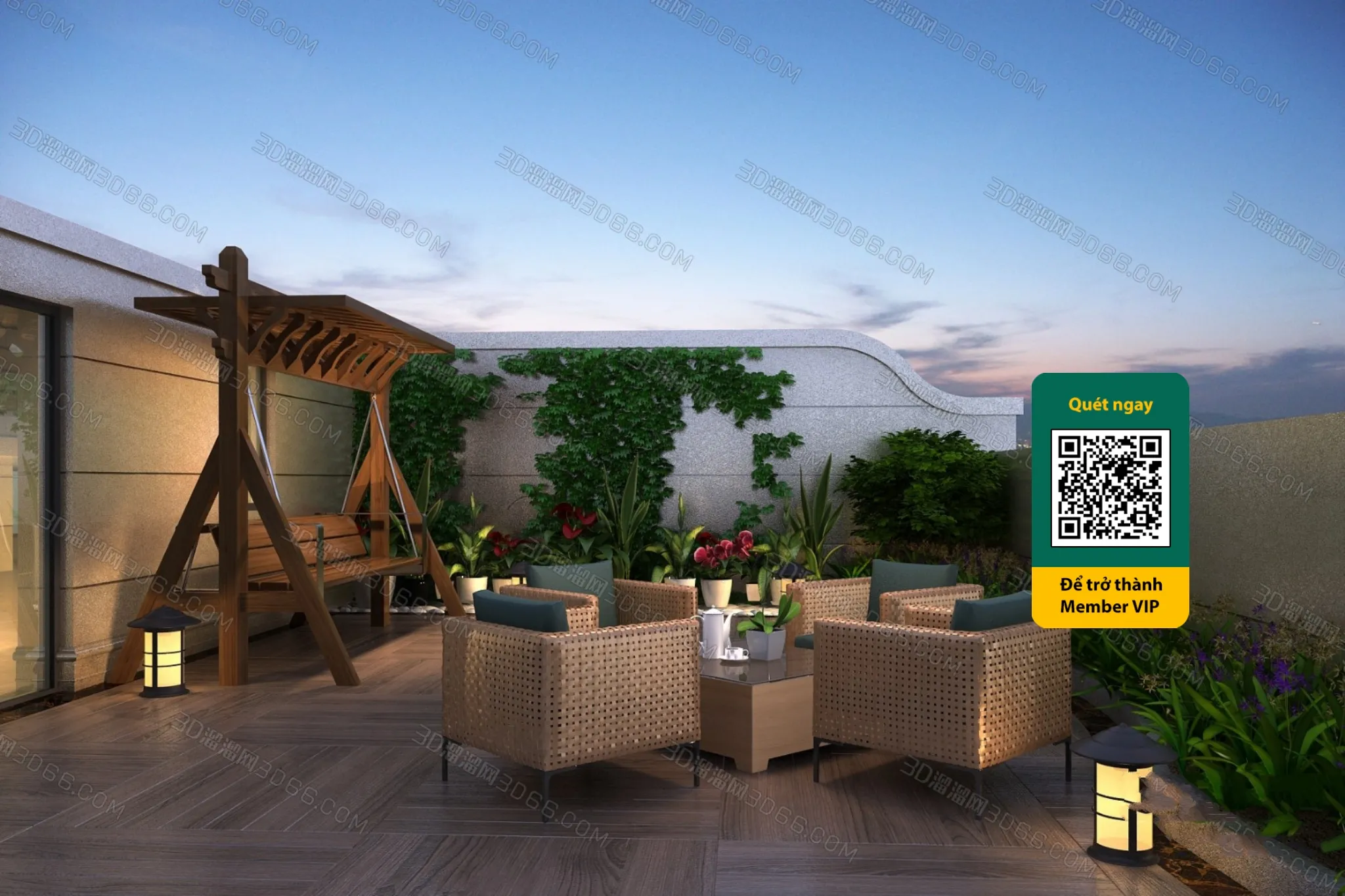 COURTYARD – VRAY / CORONA – 3D MODEL – 6486