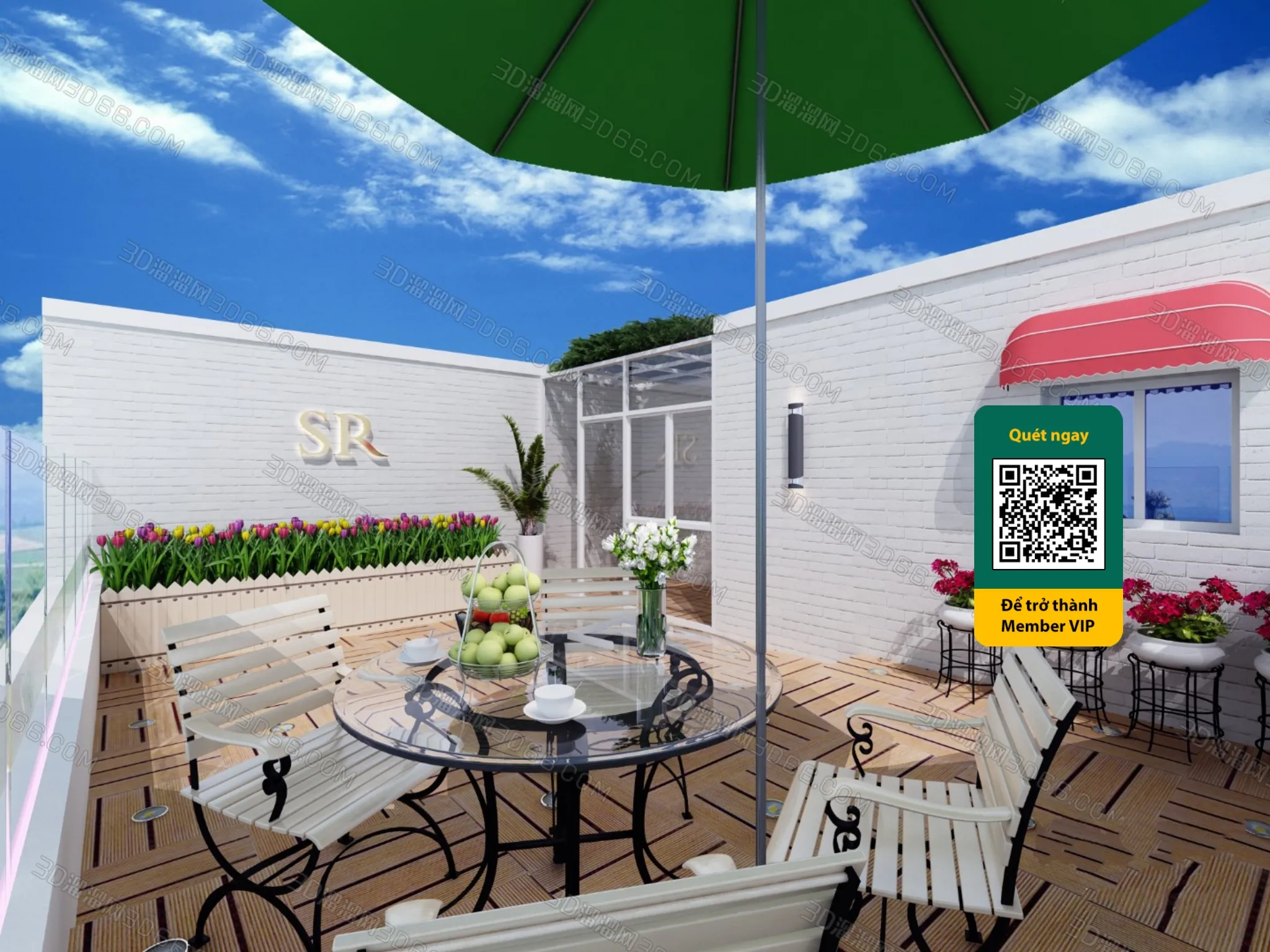 COURTYARD – VRAY / CORONA – 3D MODEL – 6487