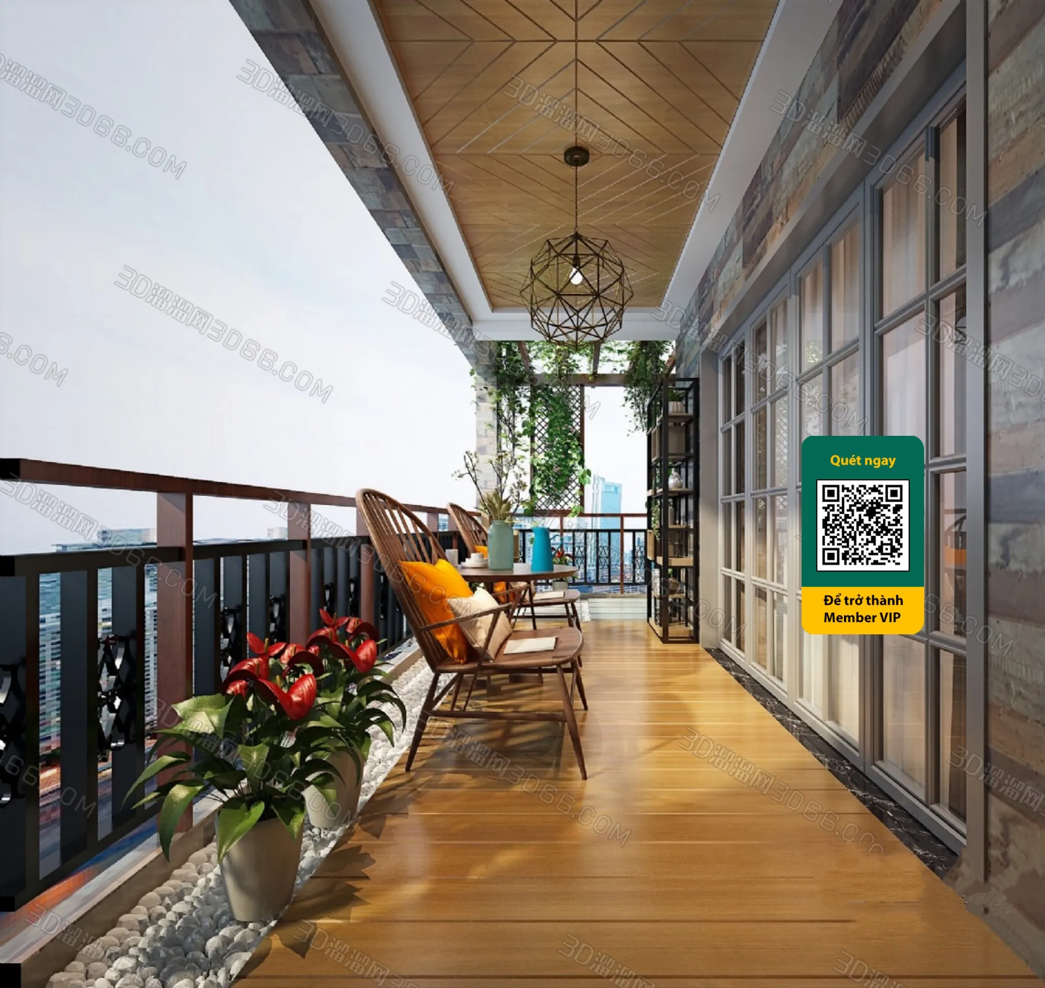 COURTYARD – VRAY / CORONA – 3D MODEL – 6489