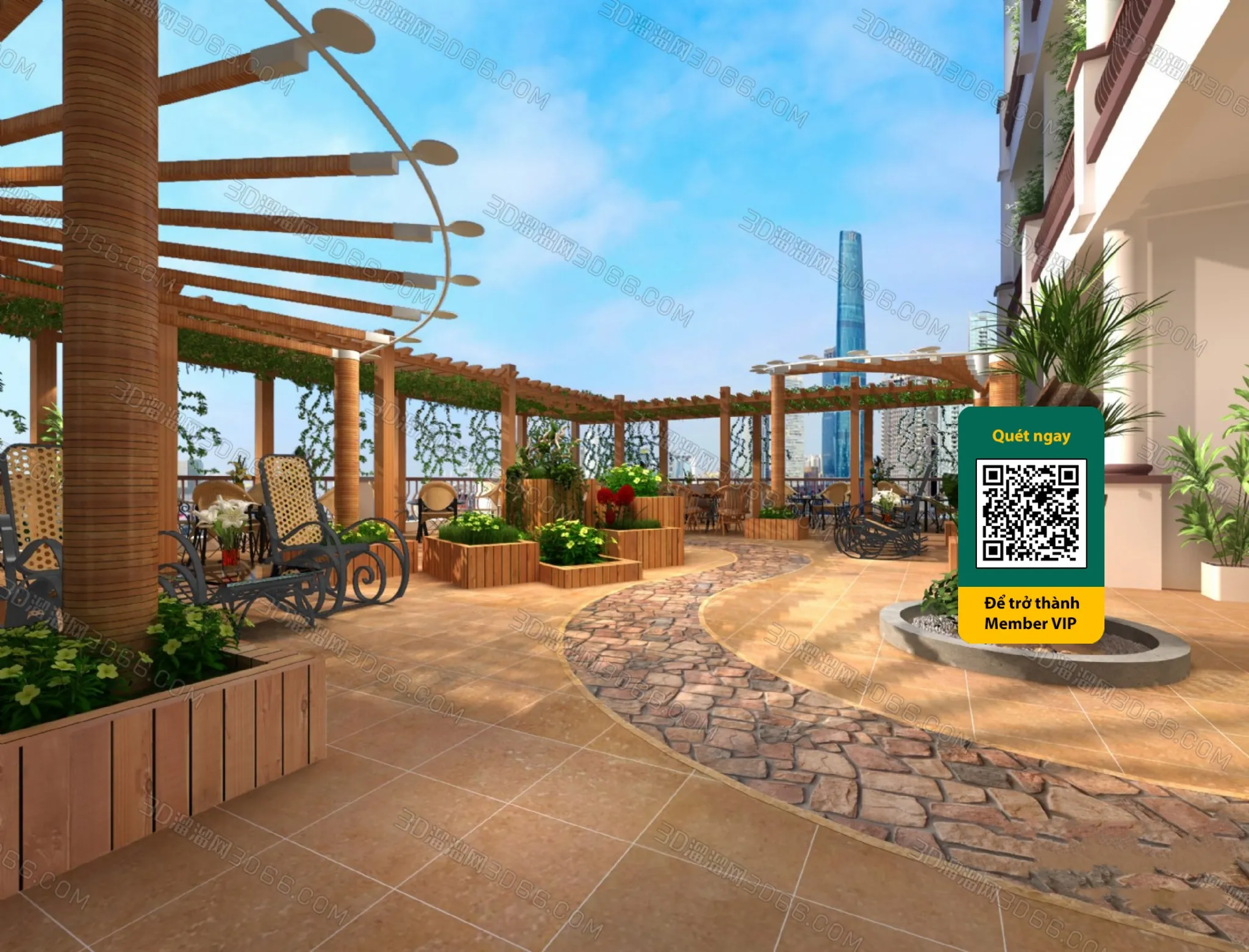 COURTYARD – VRAY / CORONA – 3D MODEL – 6490