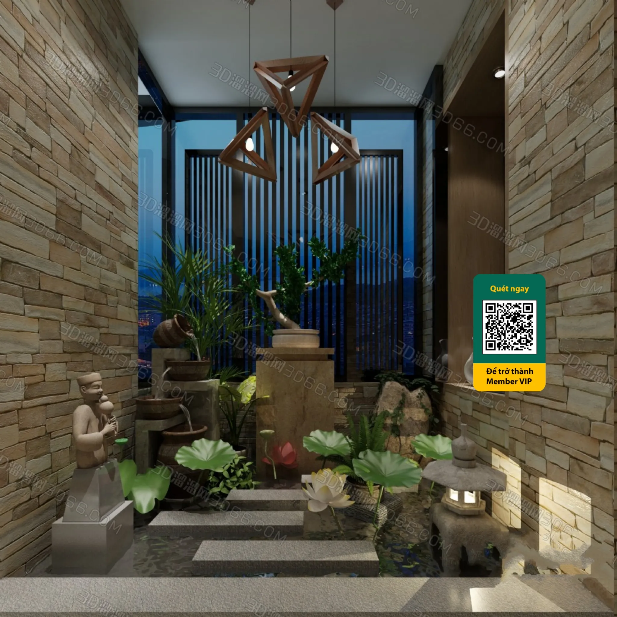 COURTYARD – VRAY / CORONA – 3D MODEL – 6492