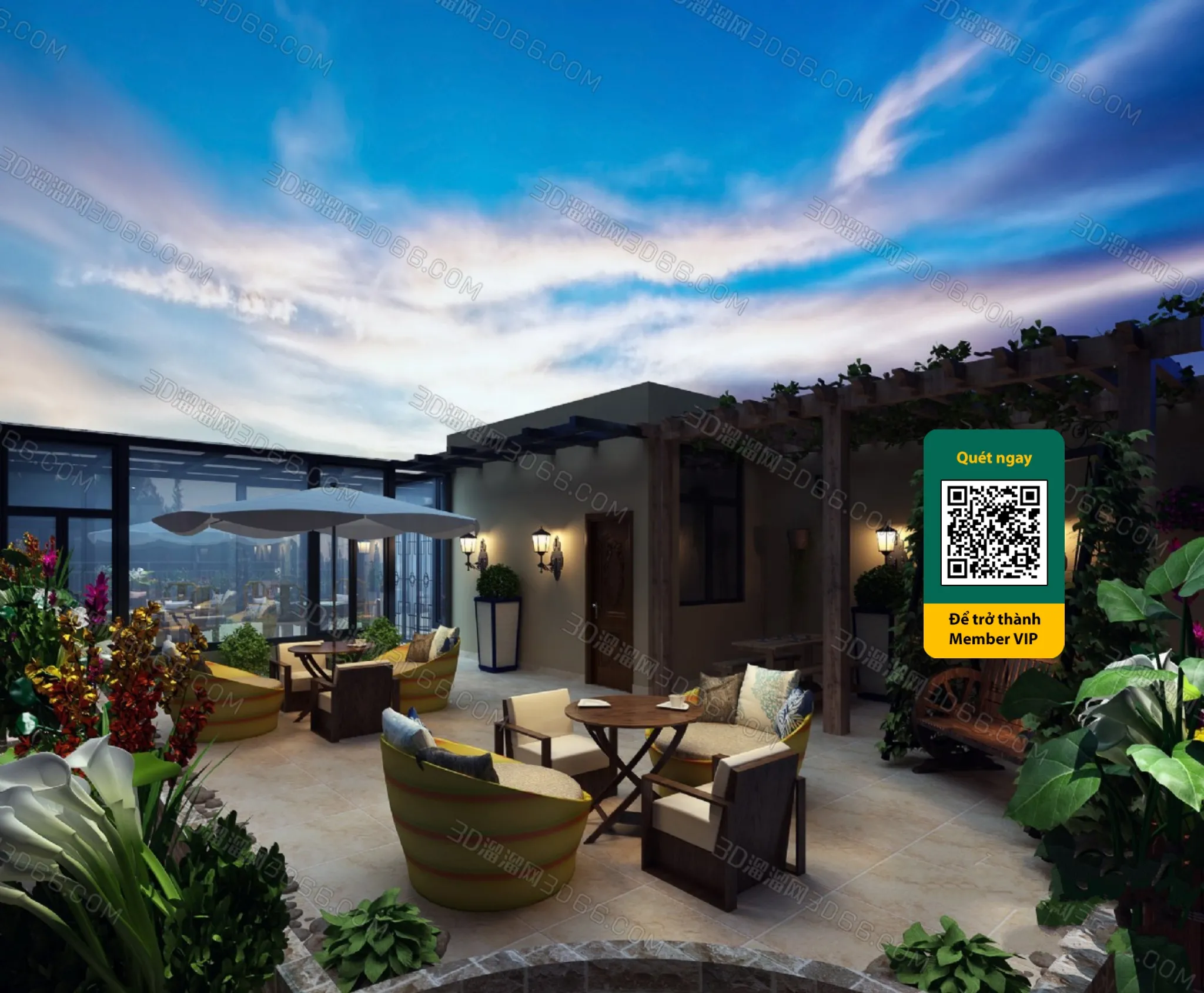 COURTYARD – VRAY / CORONA – 3D MODEL – 6496