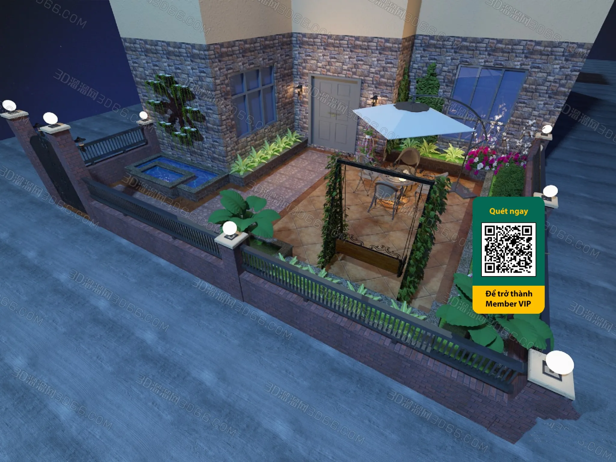 COURTYARD – VRAY / CORONA – 3D MODEL – 6497