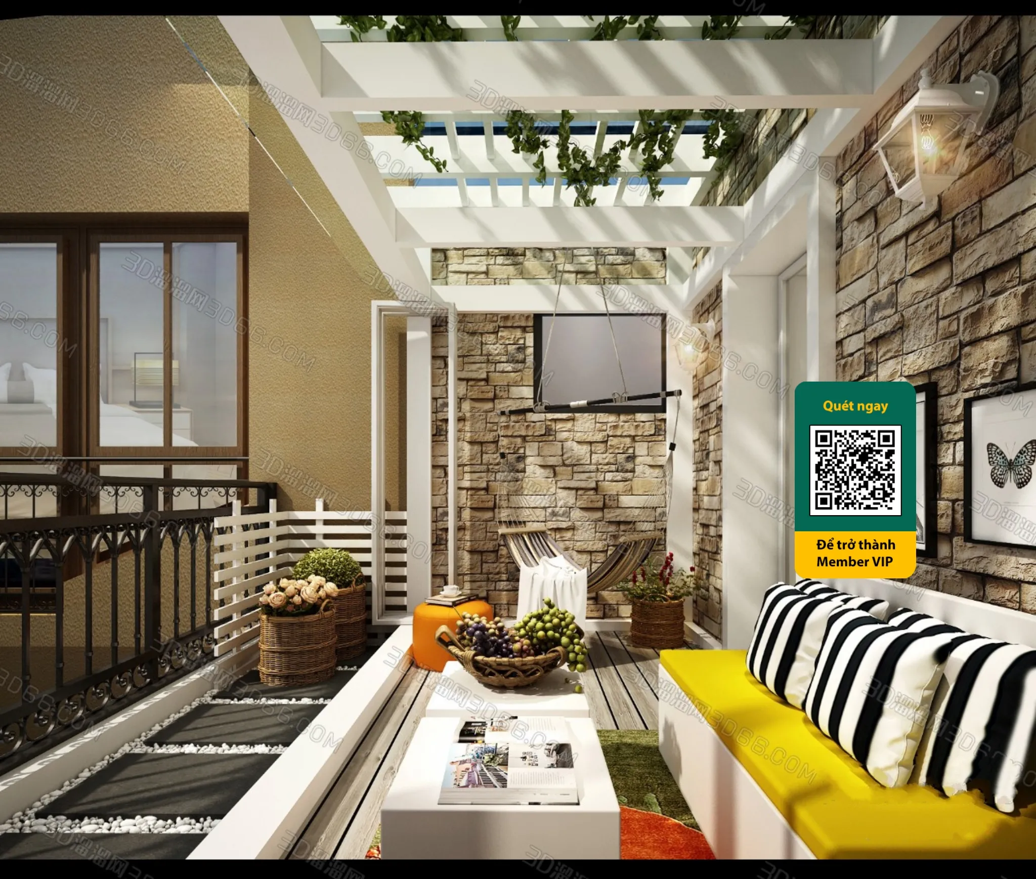 COURTYARD – VRAY / CORONA – 3D MODEL – 6498