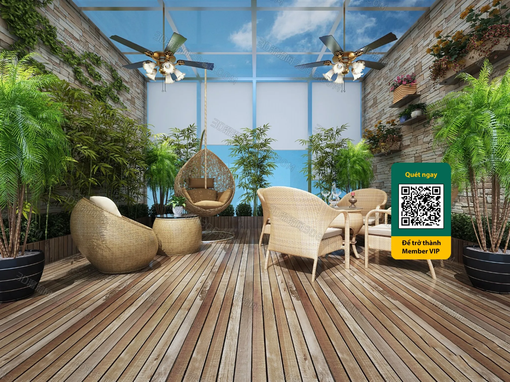 COURTYARD – VRAY / CORONA – 3D MODEL – 6501