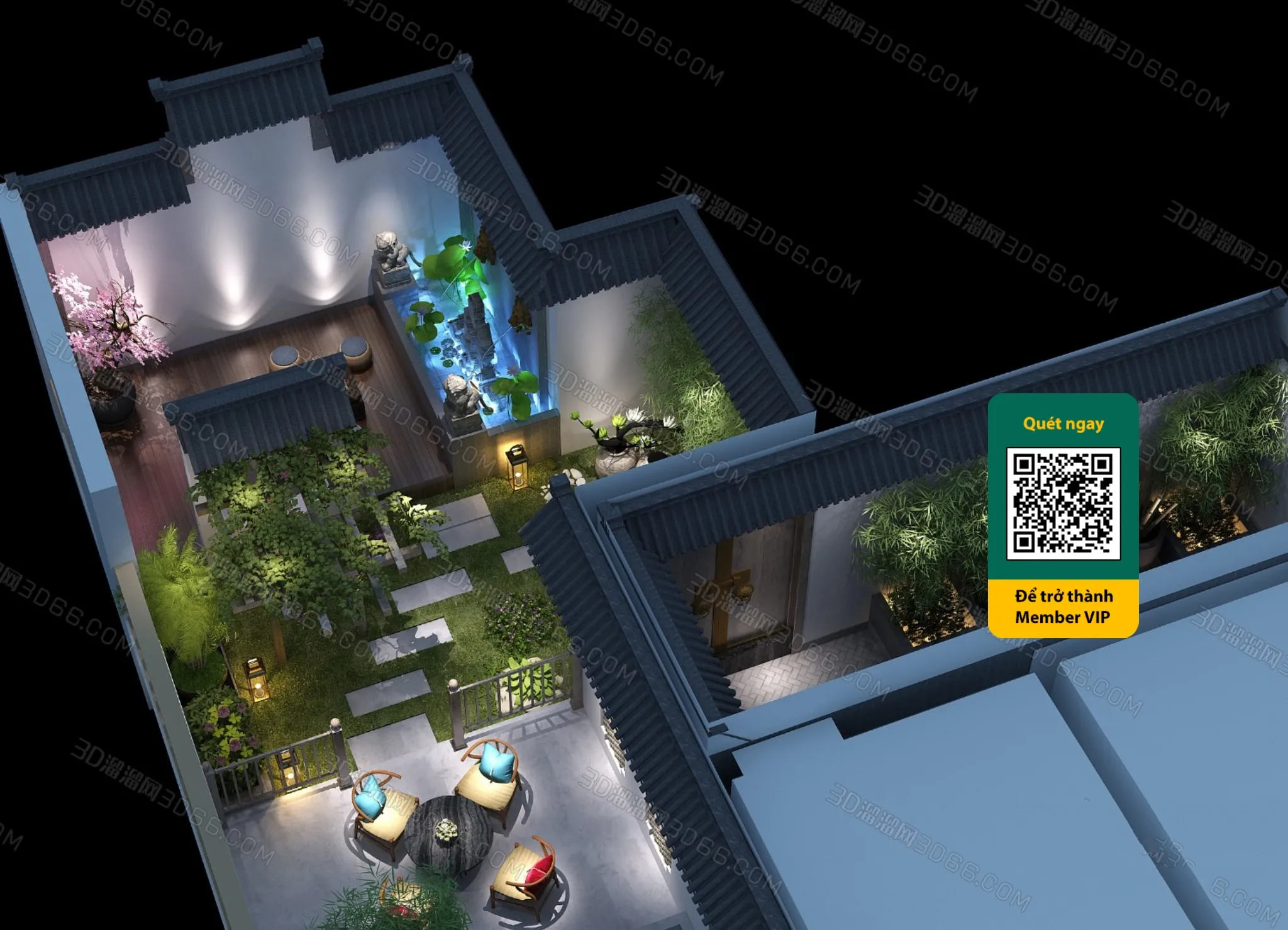 COURTYARD – VRAY / CORONA – 3D MODEL – 6503