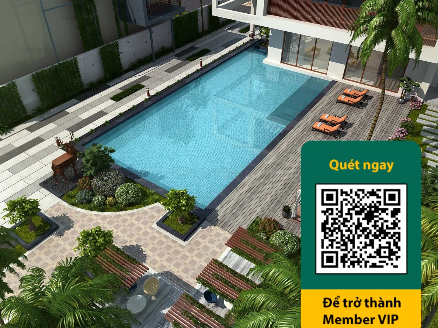 COURTYARD – VRAY / CORONA – 3D MODEL – 6509