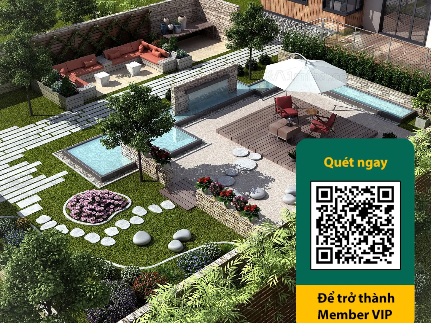 COURTYARD – VRAY / CORONA – 3D MODEL – 6512