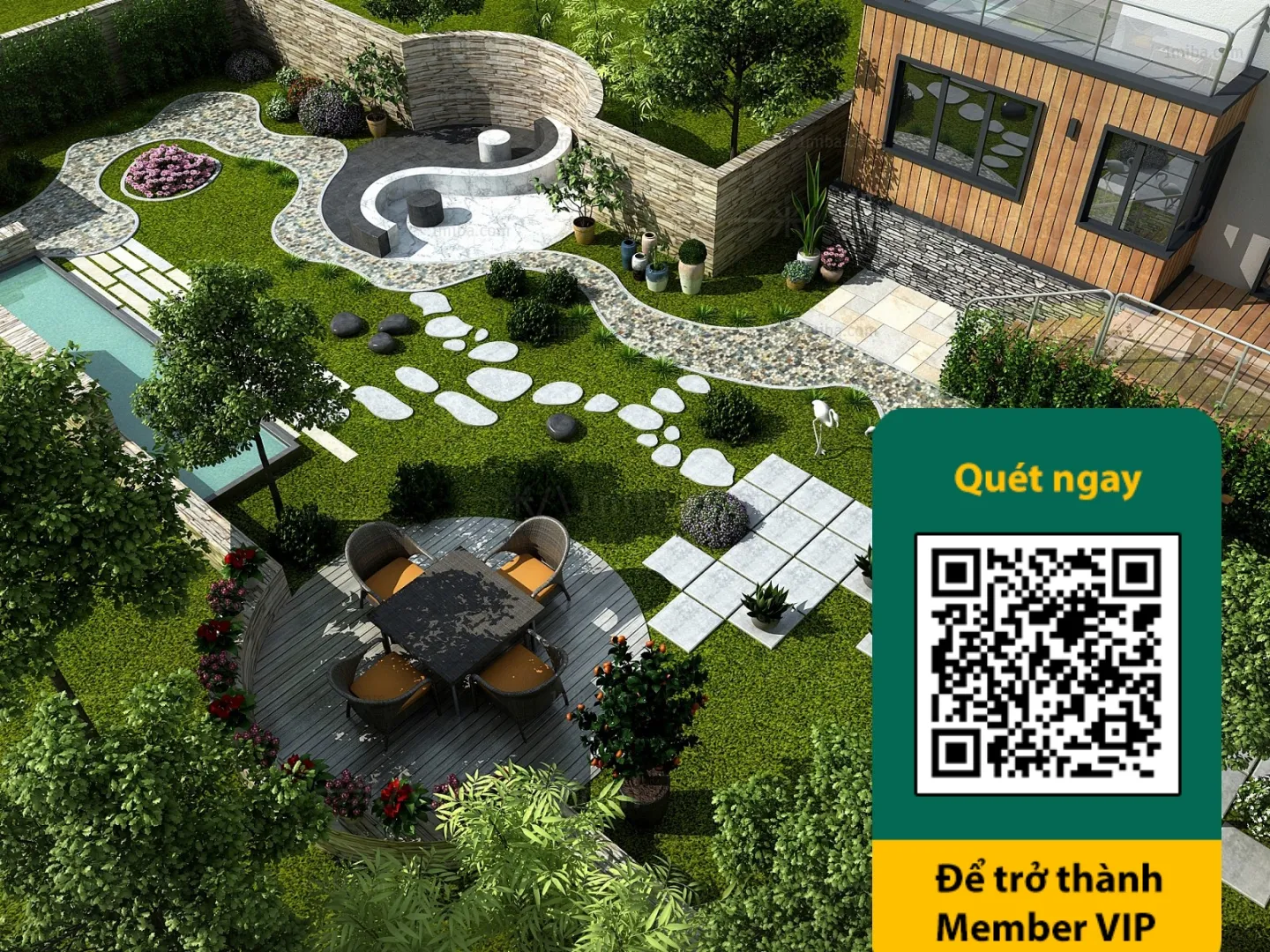 COURTYARD – VRAY / CORONA – 3D MODEL – 6513