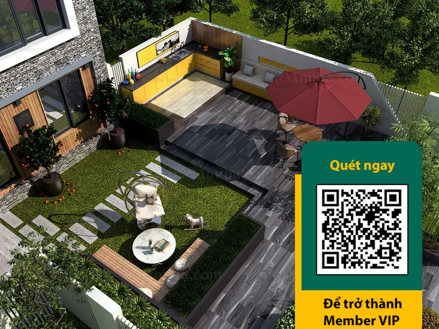 COURTYARD – VRAY / CORONA – 3D MODEL – 6514