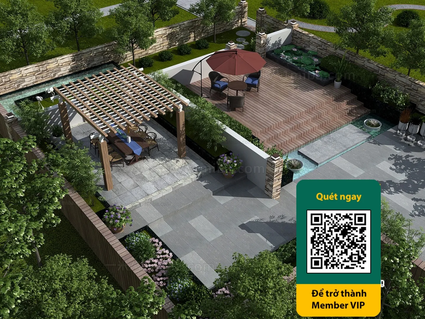 COURTYARD – VRAY / CORONA – 3D MODEL – 6517