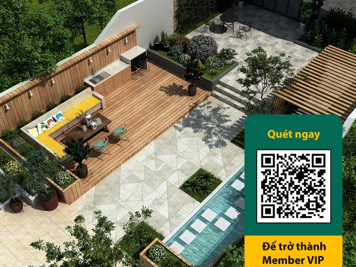 COURTYARD – VRAY / CORONA – 3D MODEL – 6518