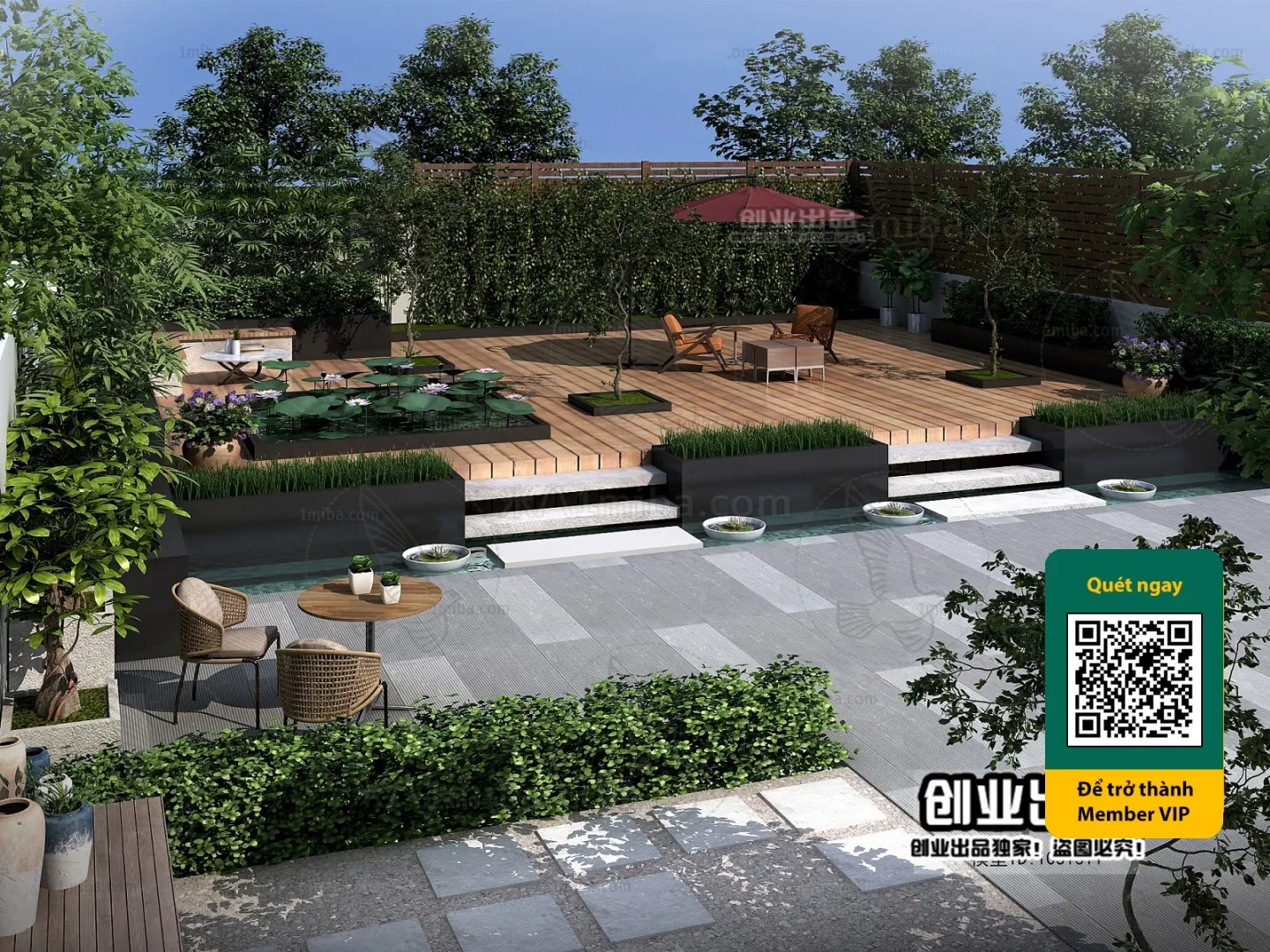 COURTYARD – VRAY / CORONA – 3D MODEL – 6520