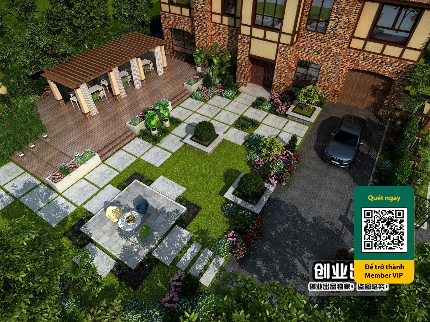 COURTYARD – VRAY / CORONA – 3D MODEL – 6521