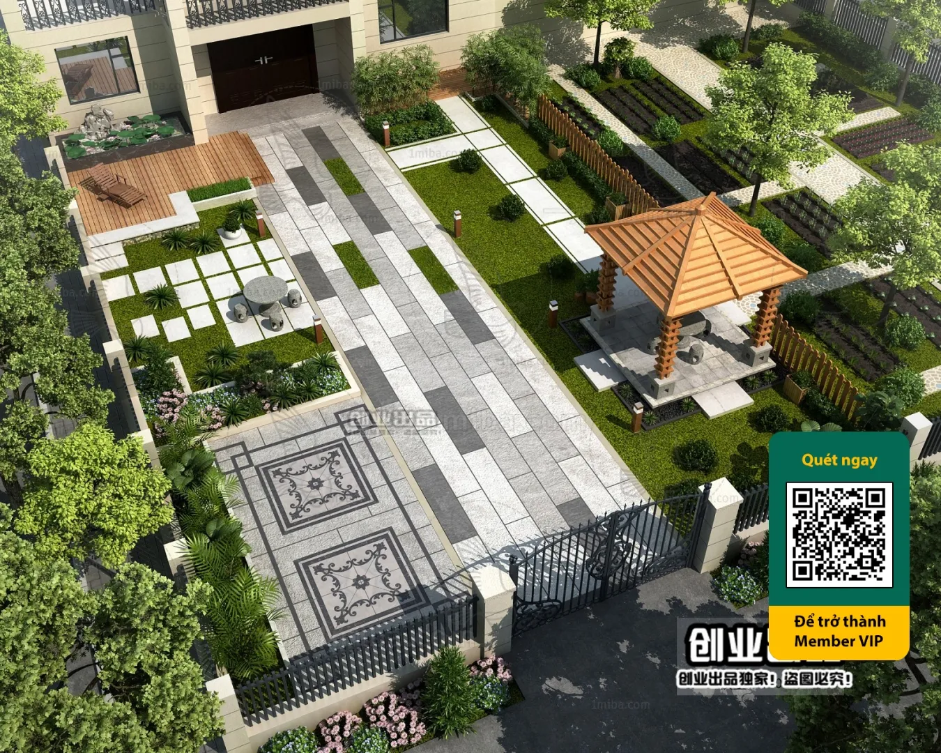 COURTYARD – VRAY / CORONA – 3D MODEL – 6522