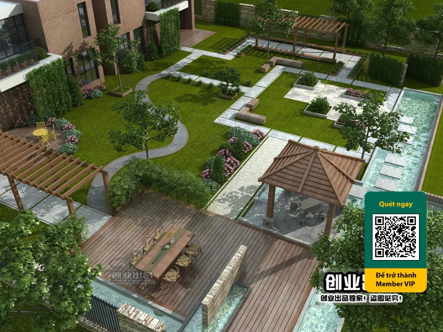 COURTYARD – VRAY / CORONA – 3D MODEL – 6523