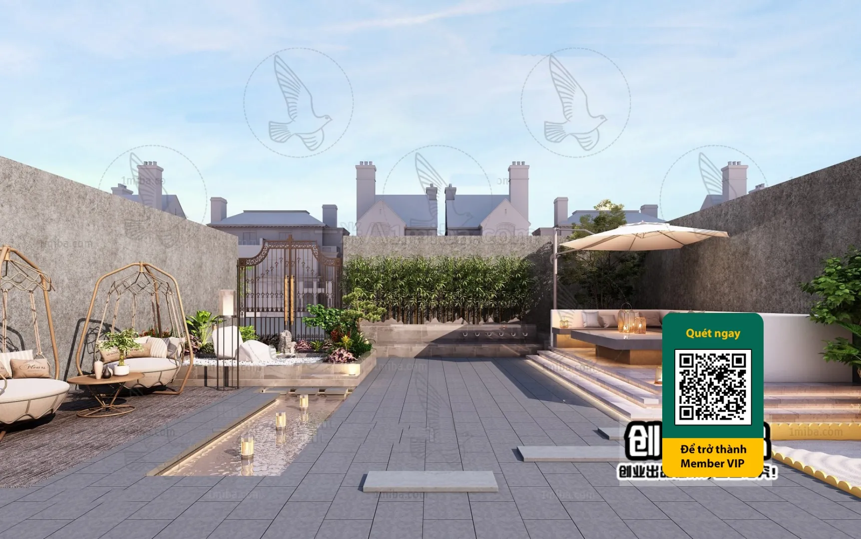 COURTYARD – VRAY / CORONA – 3D MODEL – 6524