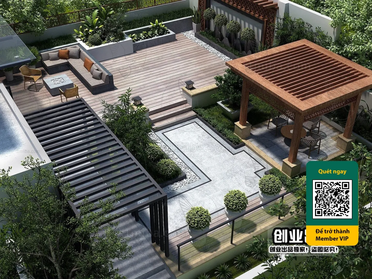 COURTYARD – VRAY / CORONA – 3D MODEL – 6526