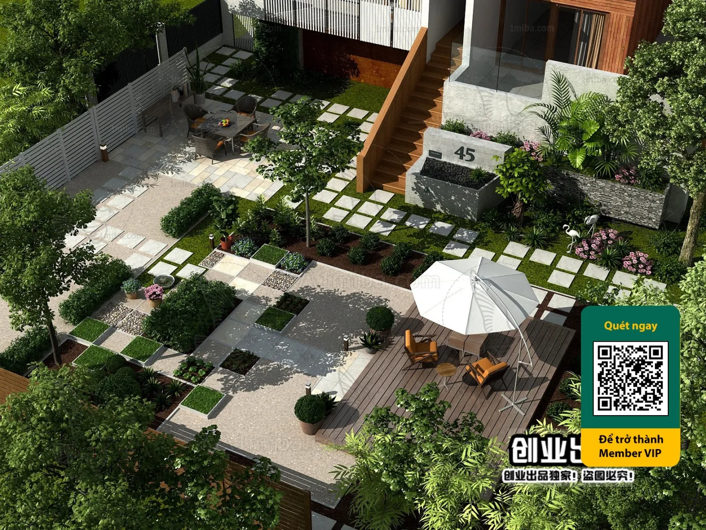 COURTYARD – VRAY / CORONA – 3D MODEL – 6528