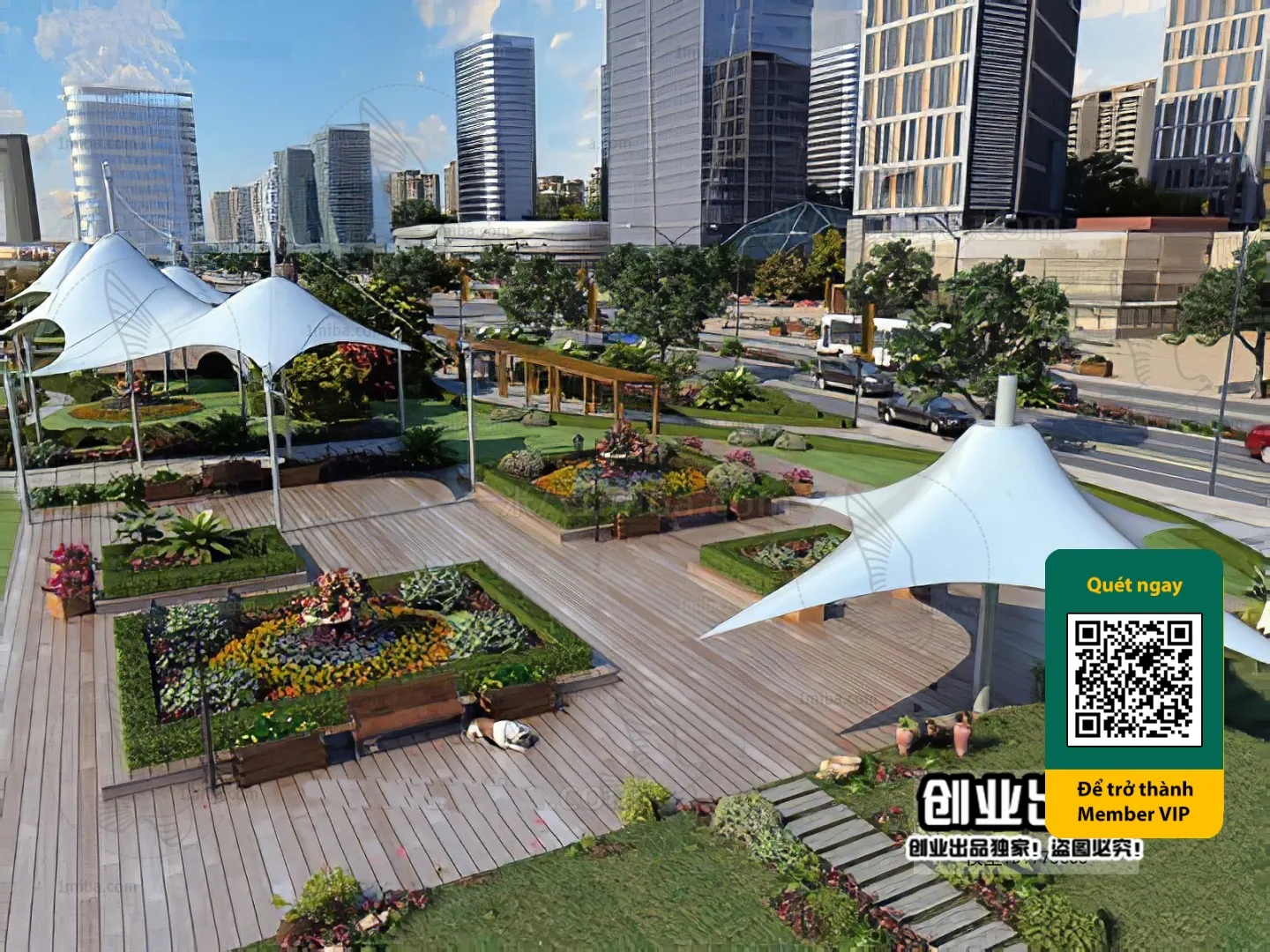 COURTYARD – VRAY / CORONA – 3D MODEL – 6529