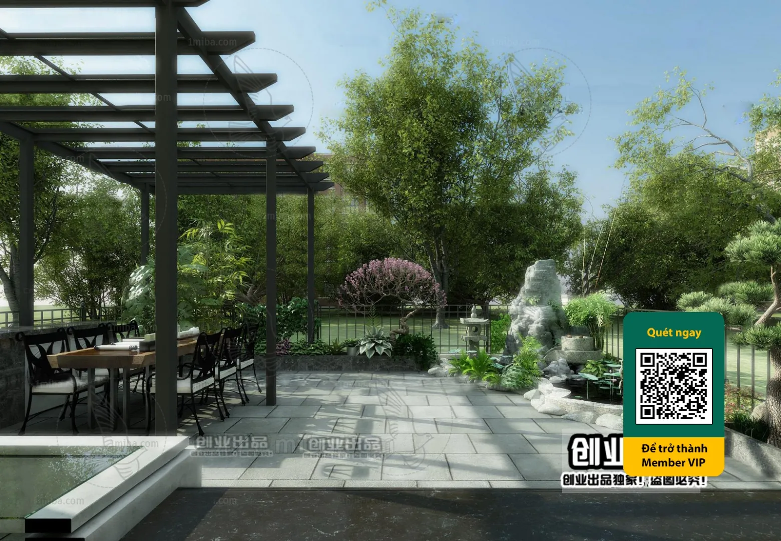 COURTYARD – VRAY / CORONA – 3D MODEL – 6530