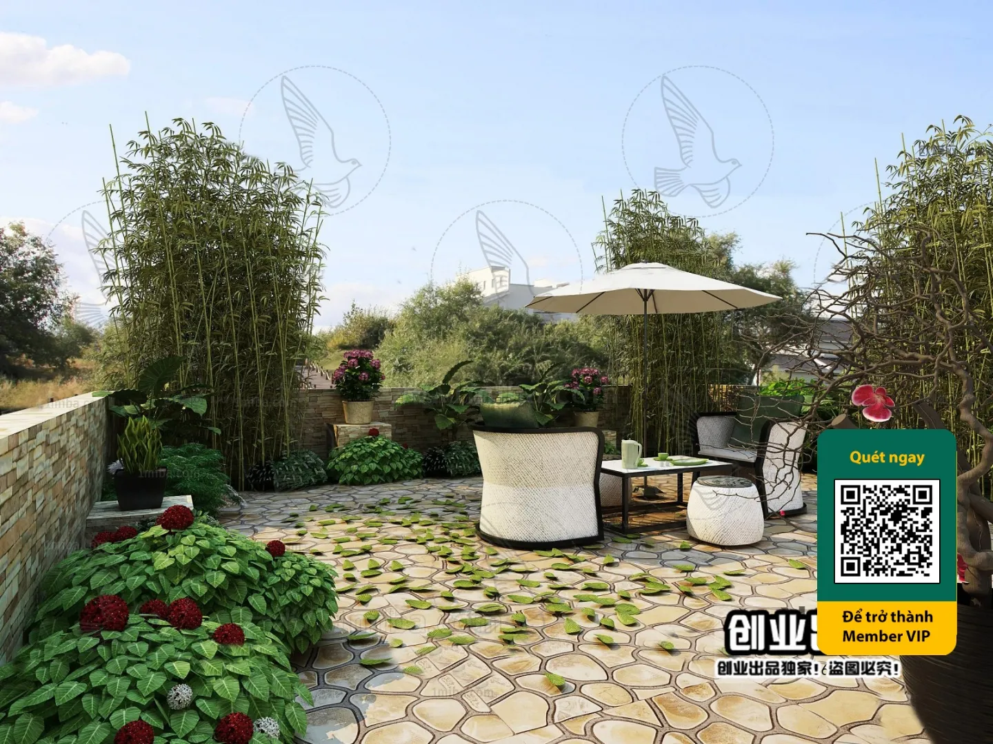 COURTYARD – VRAY / CORONA – 3D MODEL – 6531