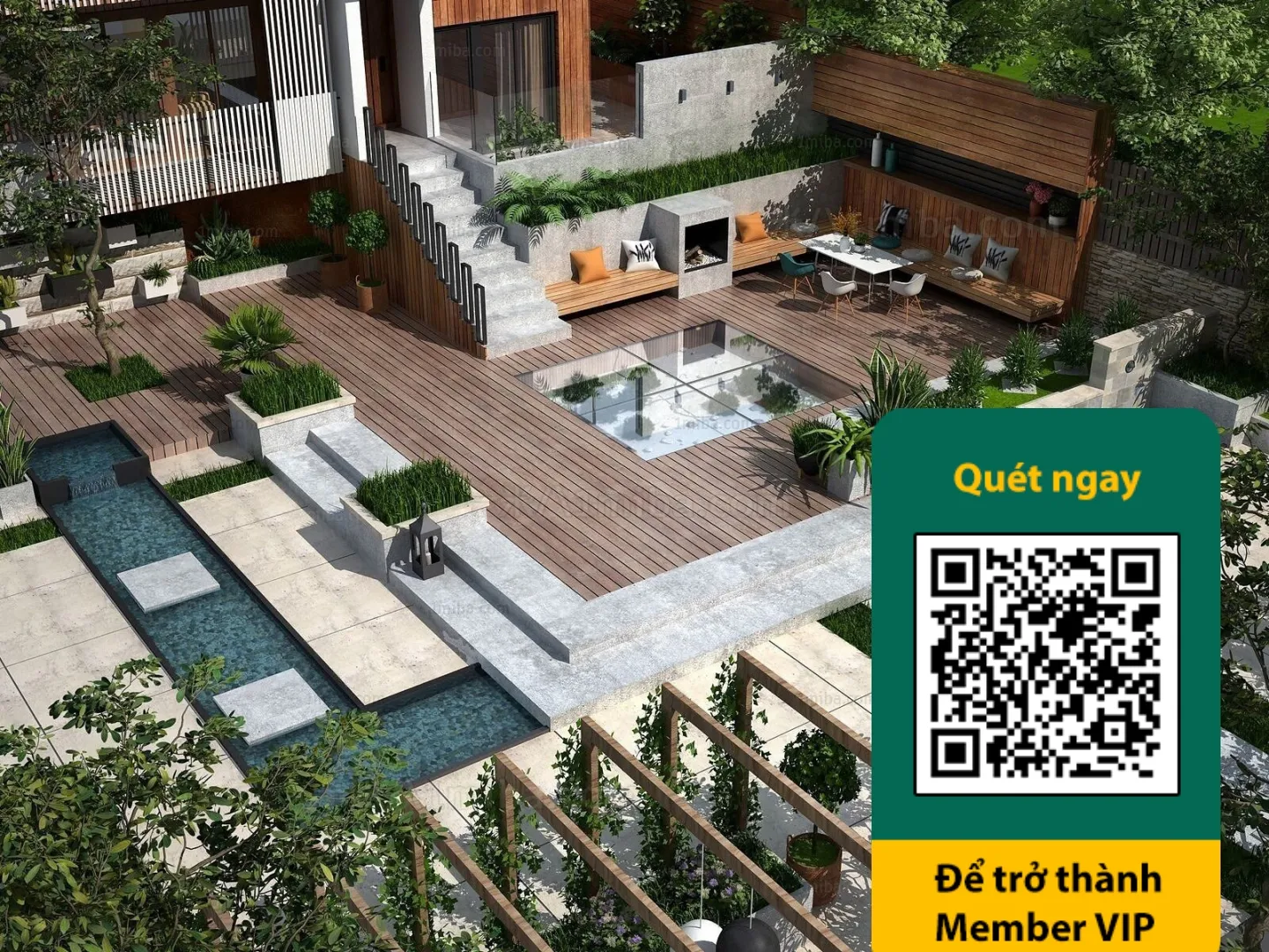 COURTYARD – VRAY / CORONA – 3D MODEL – 6538