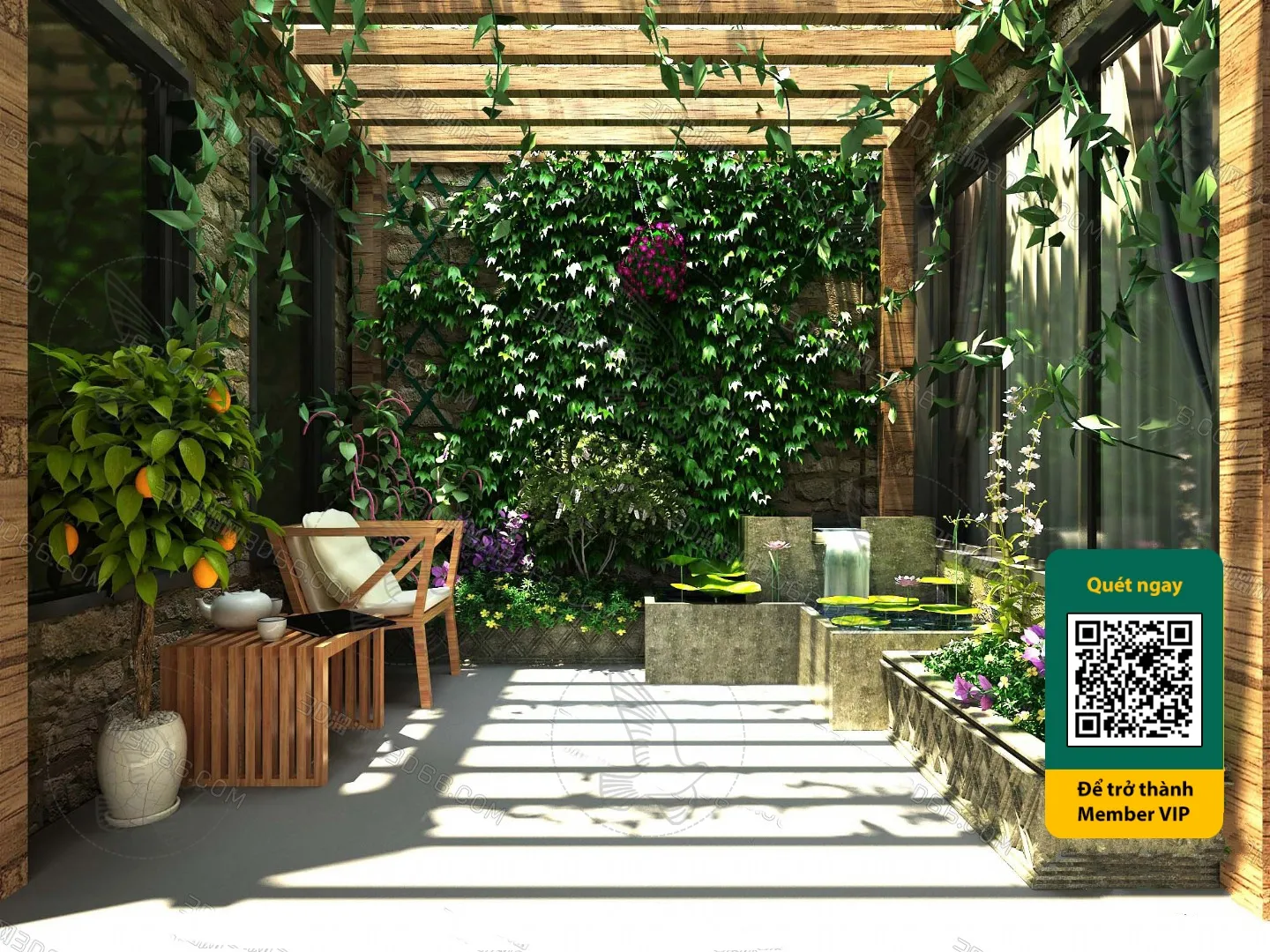 COURTYARD – VRAY / CORONA – 3D MODEL – 6539