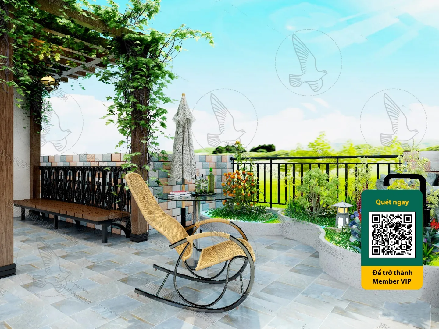 COURTYARD – VRAY / CORONA – 3D MODEL – 6543