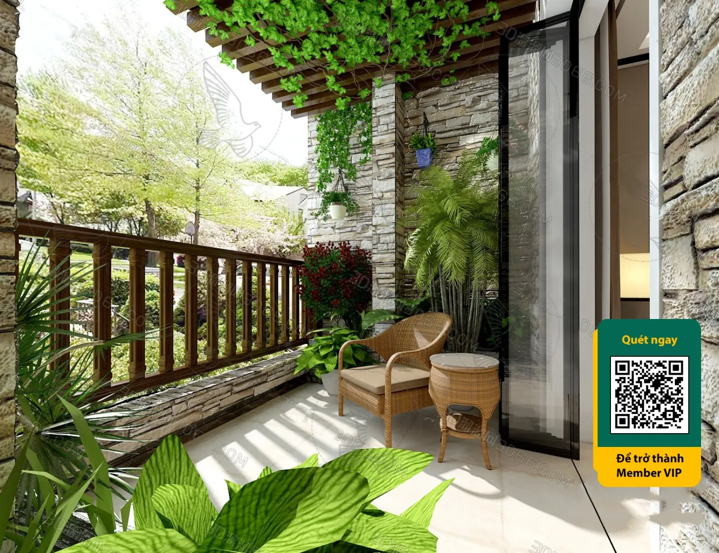 COURTYARD – VRAY / CORONA – 3D MODEL – 6545